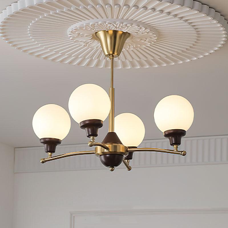 Walnut Glass Ball Chandelier - Lumpaz