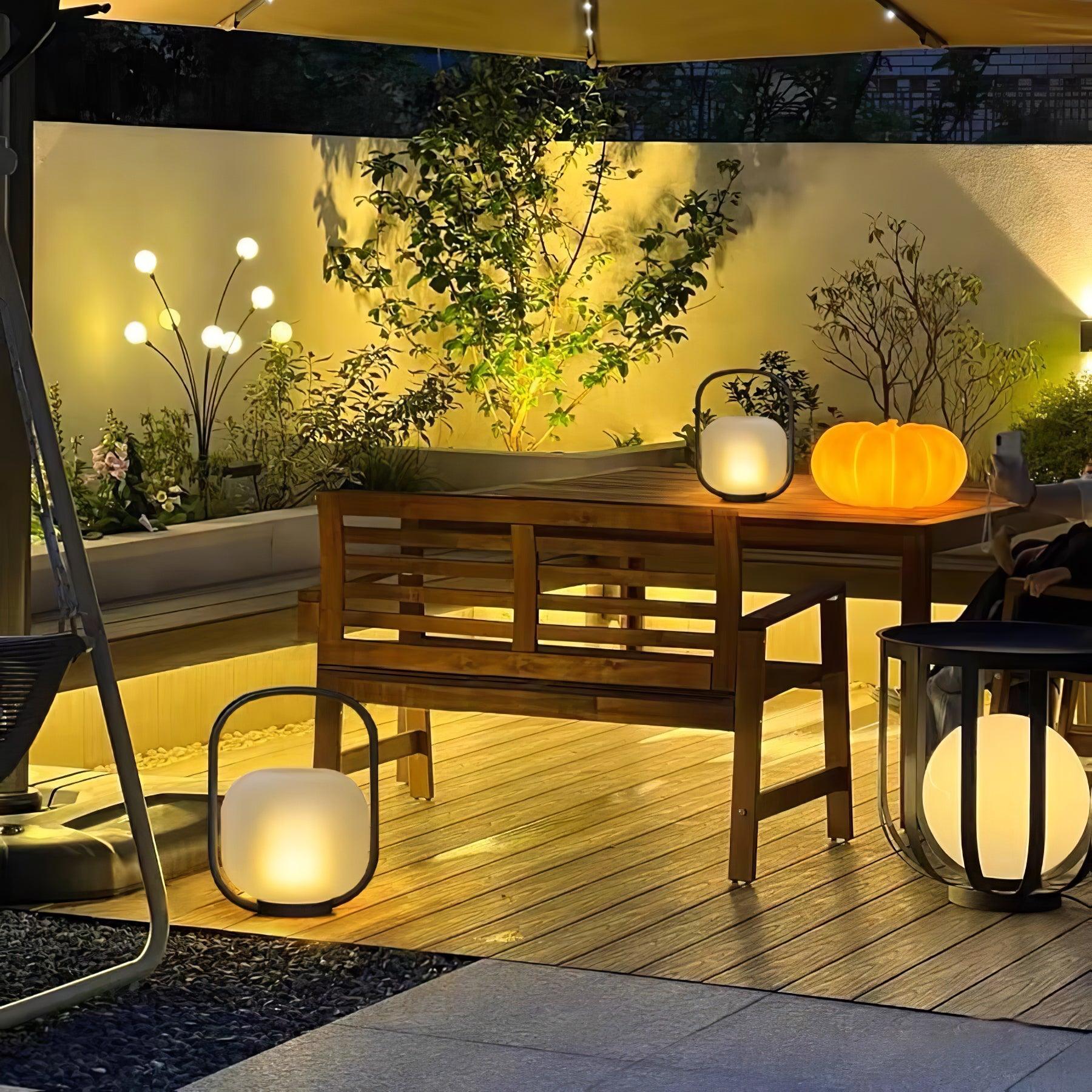 Portable Lantern Outdoor Table Lamp with Solar Panel - Lumpaz