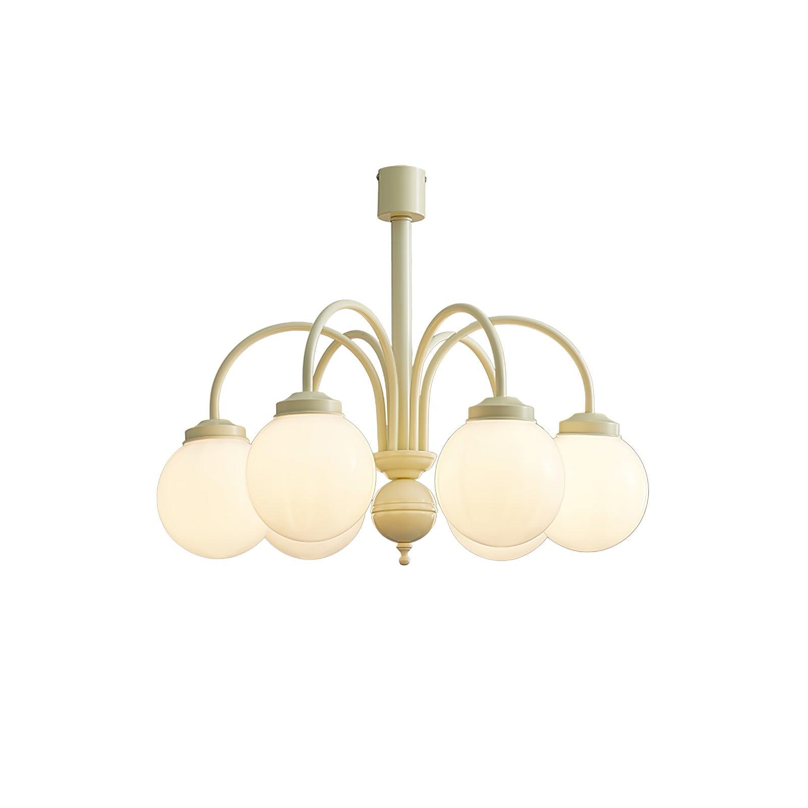 Cream Glass Sphere Chandelier - Lumpaz