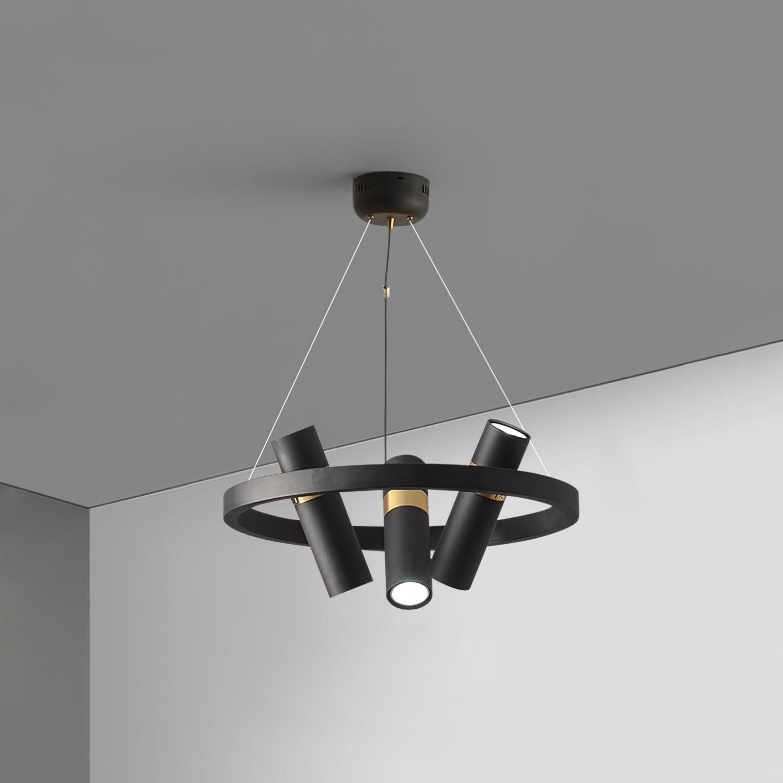 Black Mutil Pipe Chandelier - Lumpaz