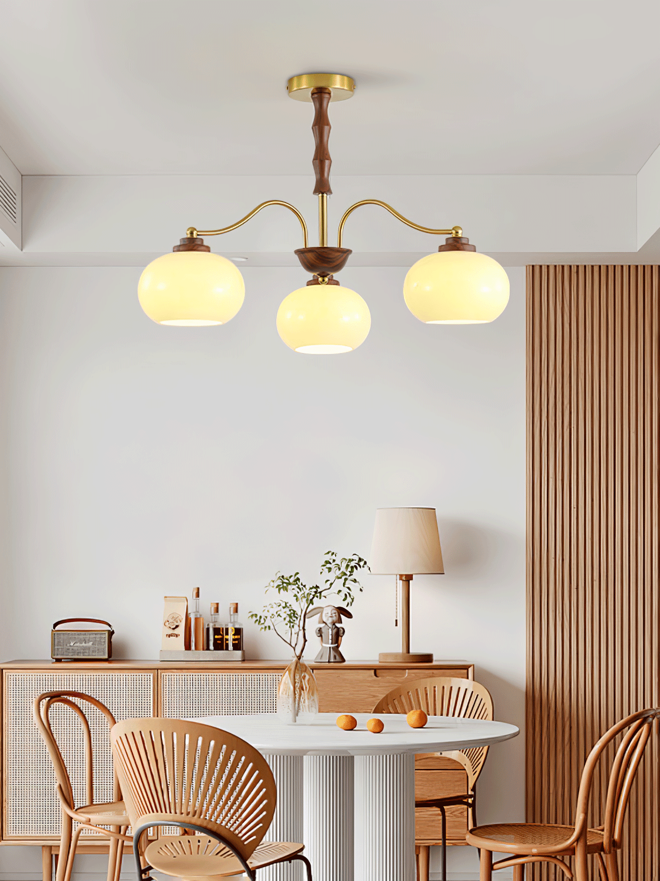 Persimmon Glass Globe Chandelier - Lumpaz