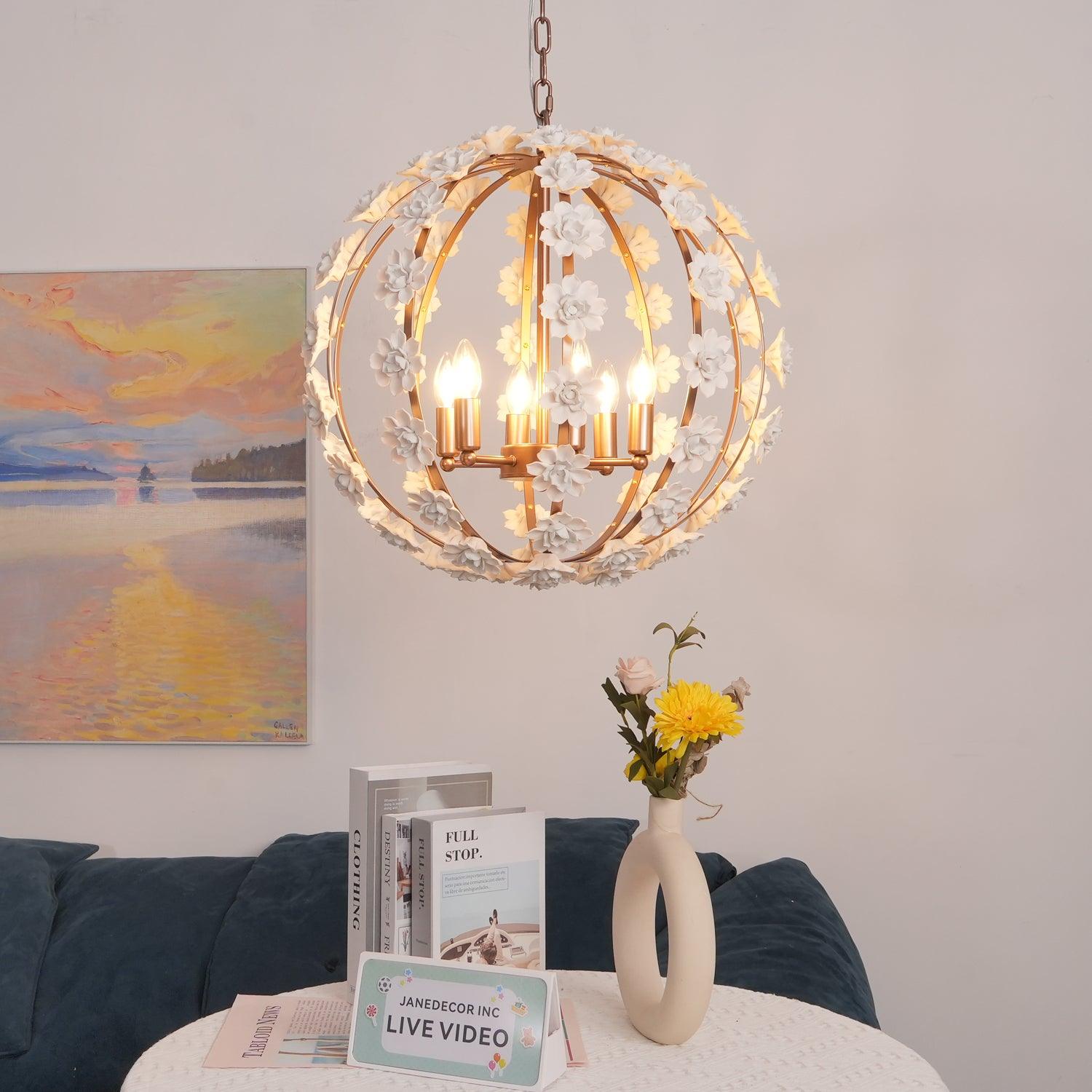 Bianca Floral Orb Chandelier - Lumpaz
