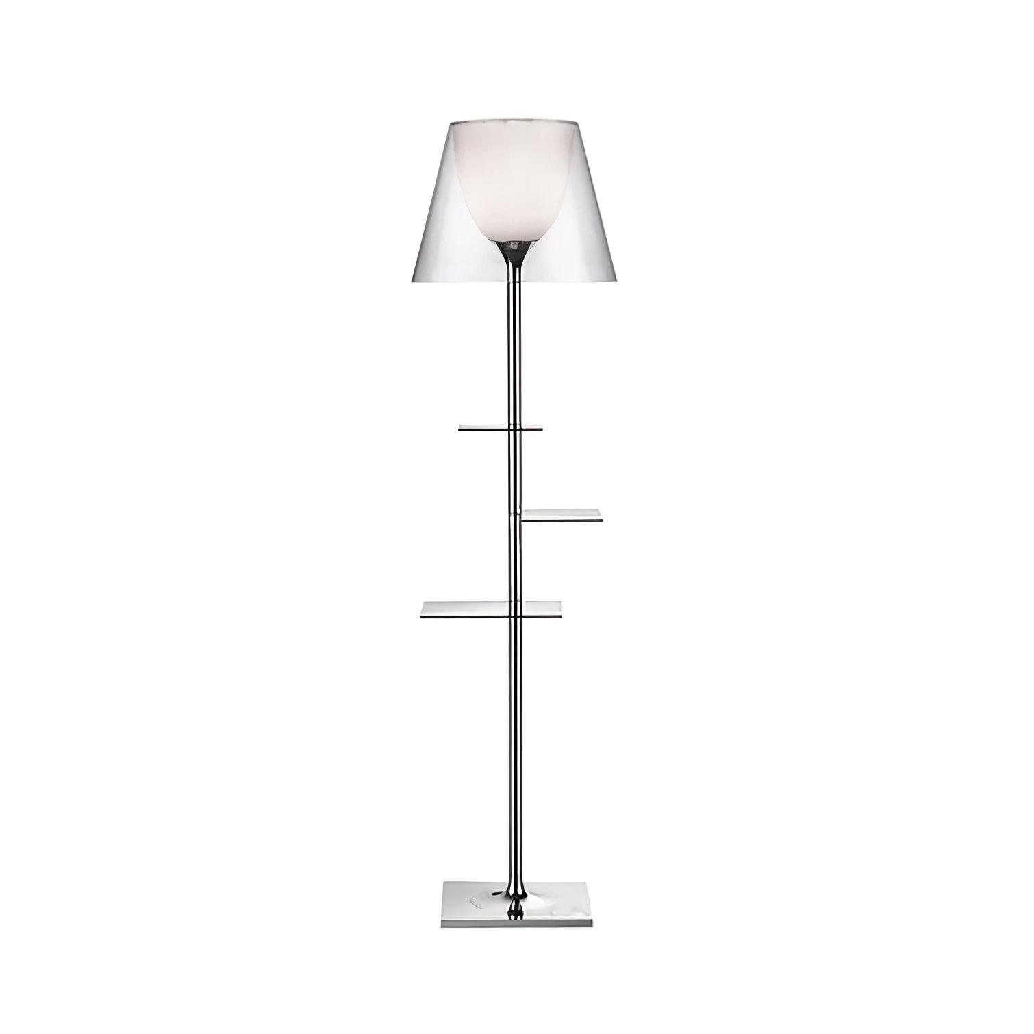 Chrome Prism Side Table Floor Lamp - Lumpaz