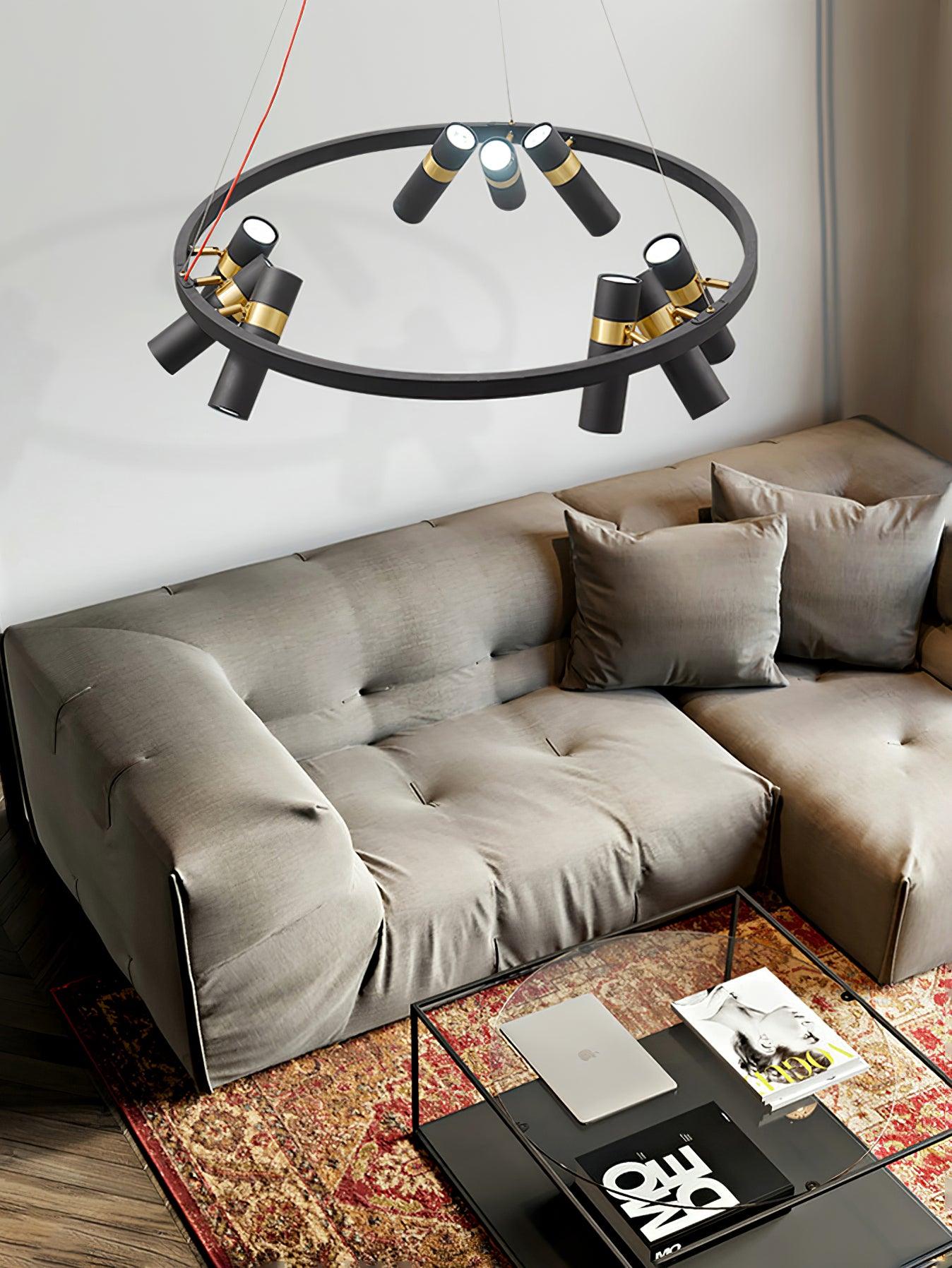 Black Mutil Pipe Chandelier - Lumpaz