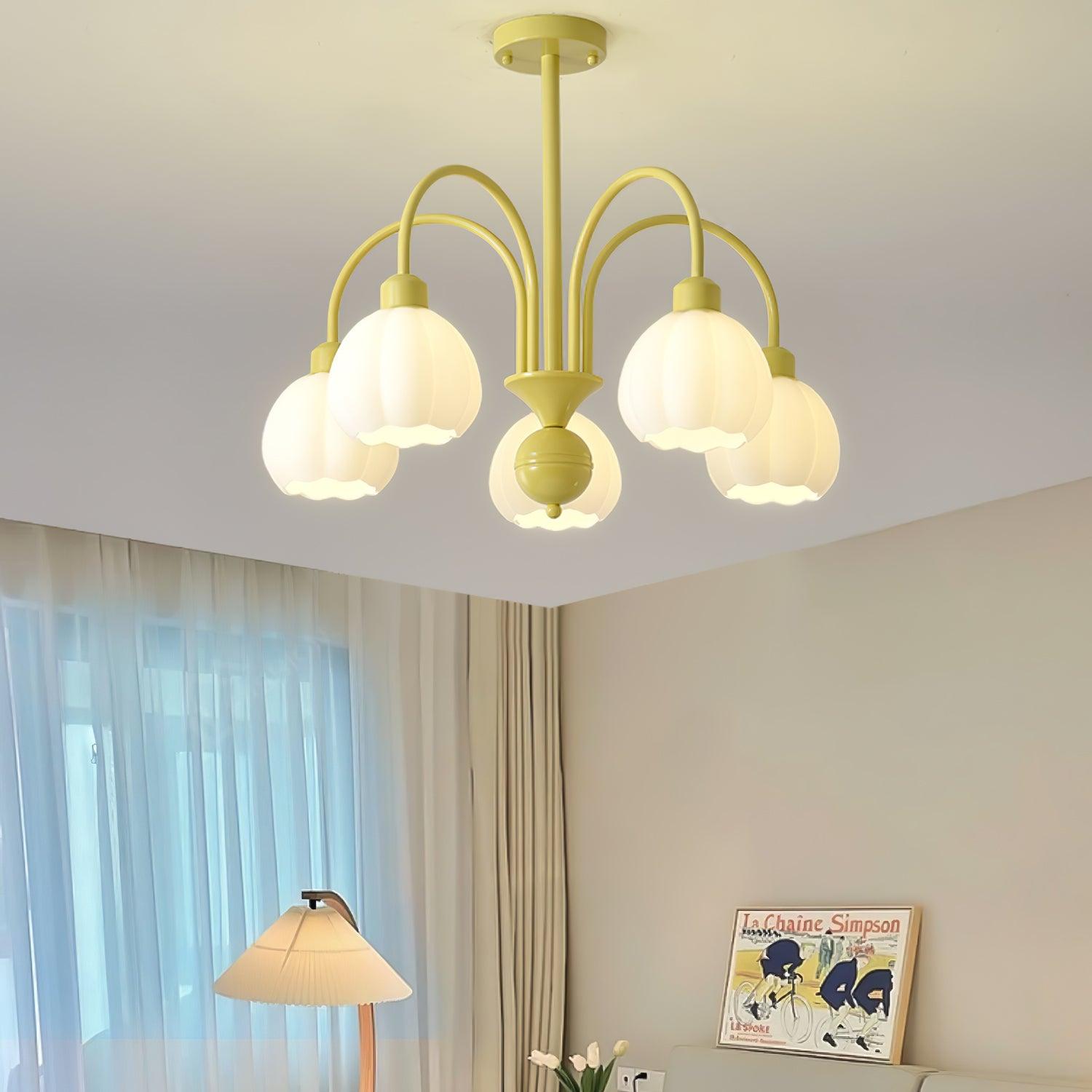 Cream Pumpkin Ball Chandelier - Lumpaz