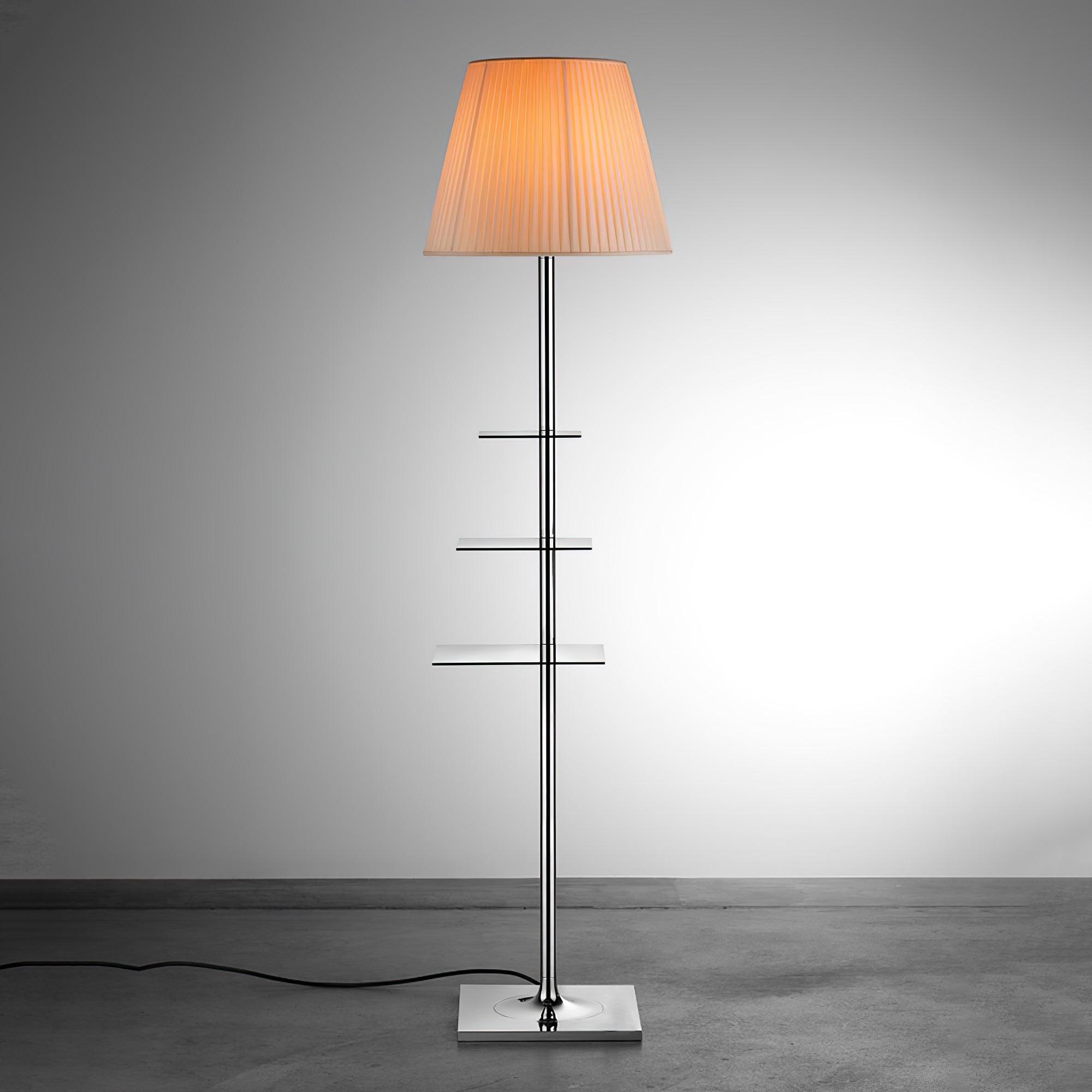 Chrome Prism Side Table Floor Lamp - Lumpaz