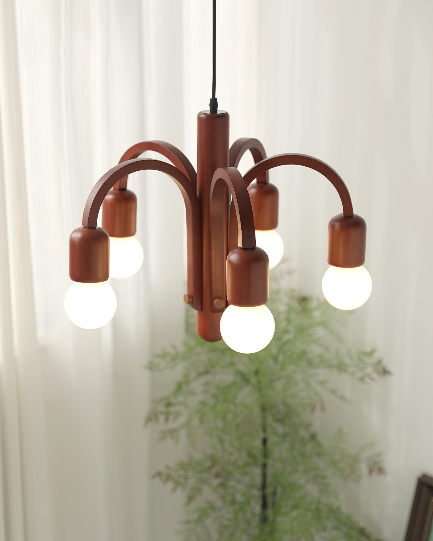 Candela Teak Chandelier - Lumpaz