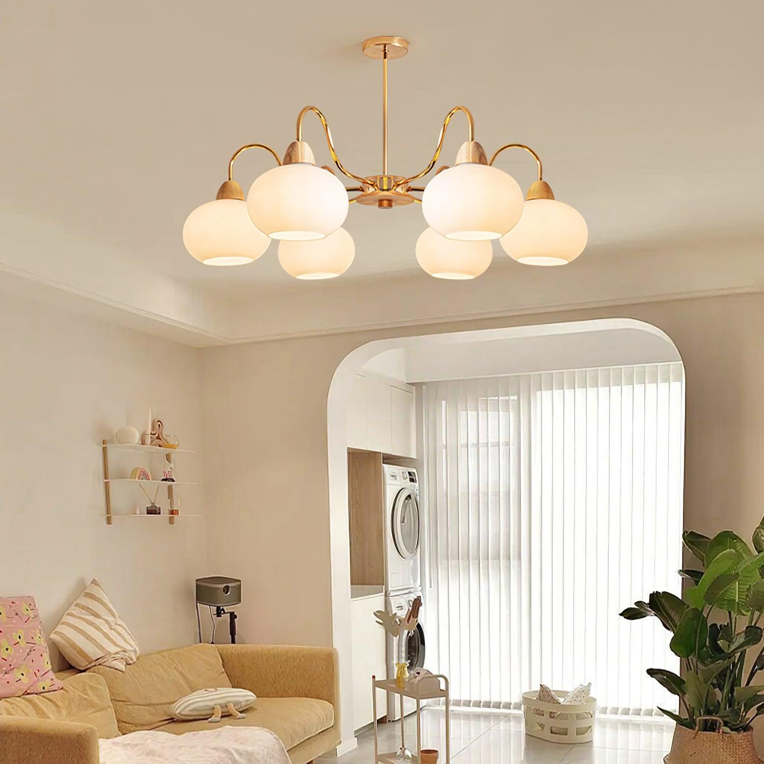 Glass Persimmon Chandelier - Lumpaz