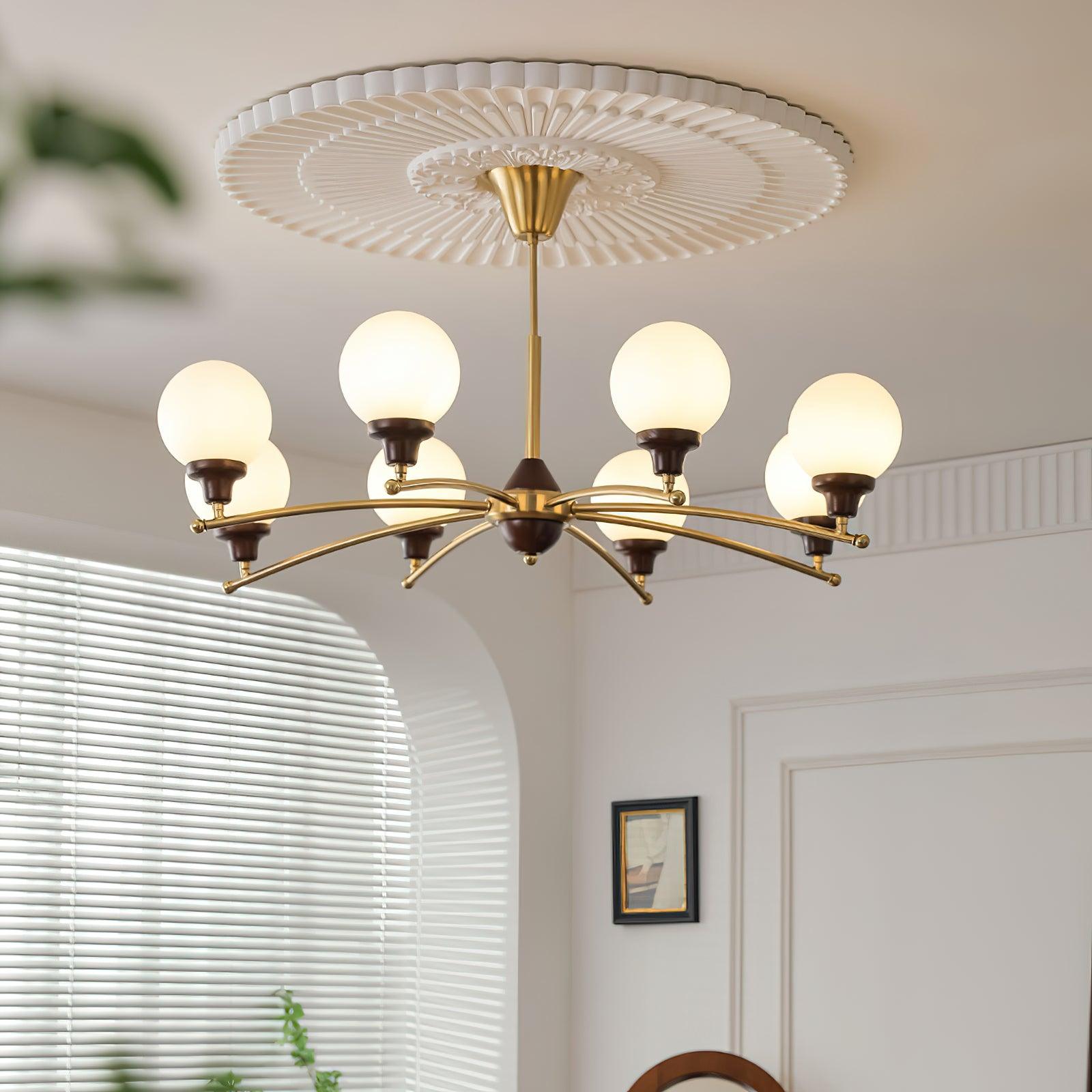 Walnut Glass Ball Chandelier - Lumpaz
