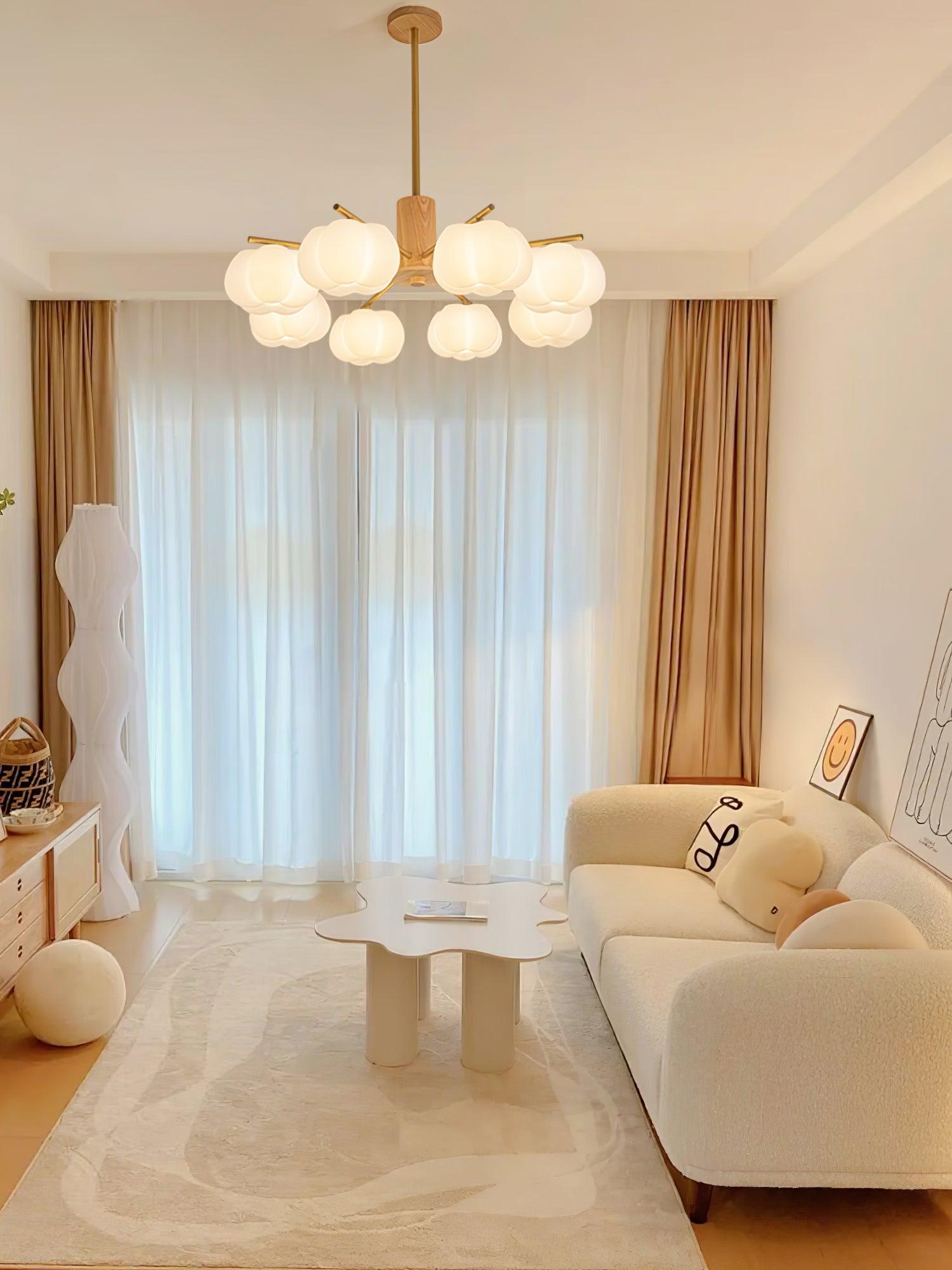 Wooden Cotton Balls Chandelier - Lumpaz