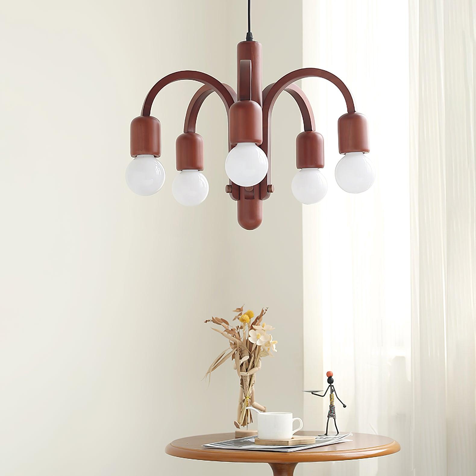 Candela Teak Chandelier - Lumpaz