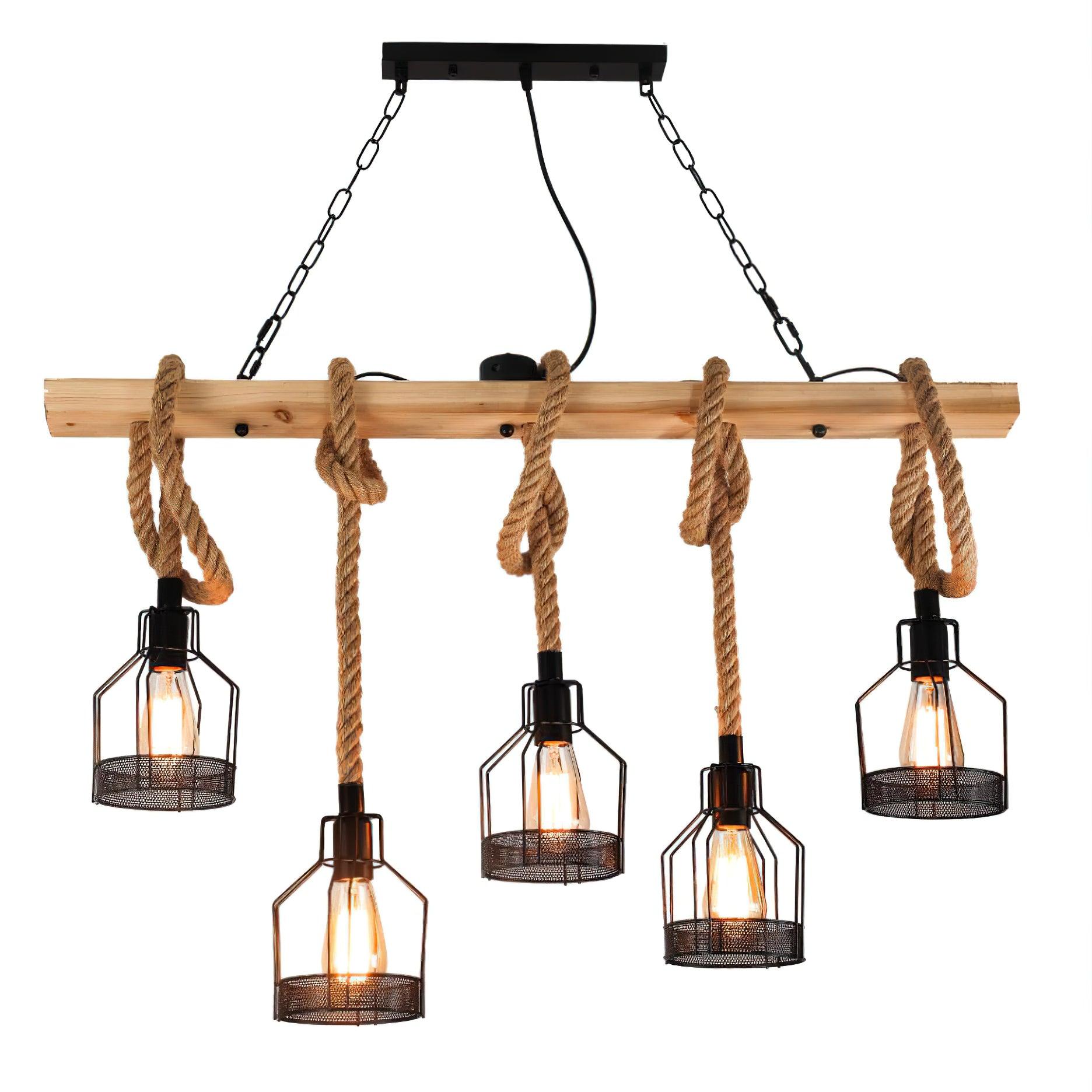 Hemp Rope Industrial Grenade Chandelier - Lumpaz