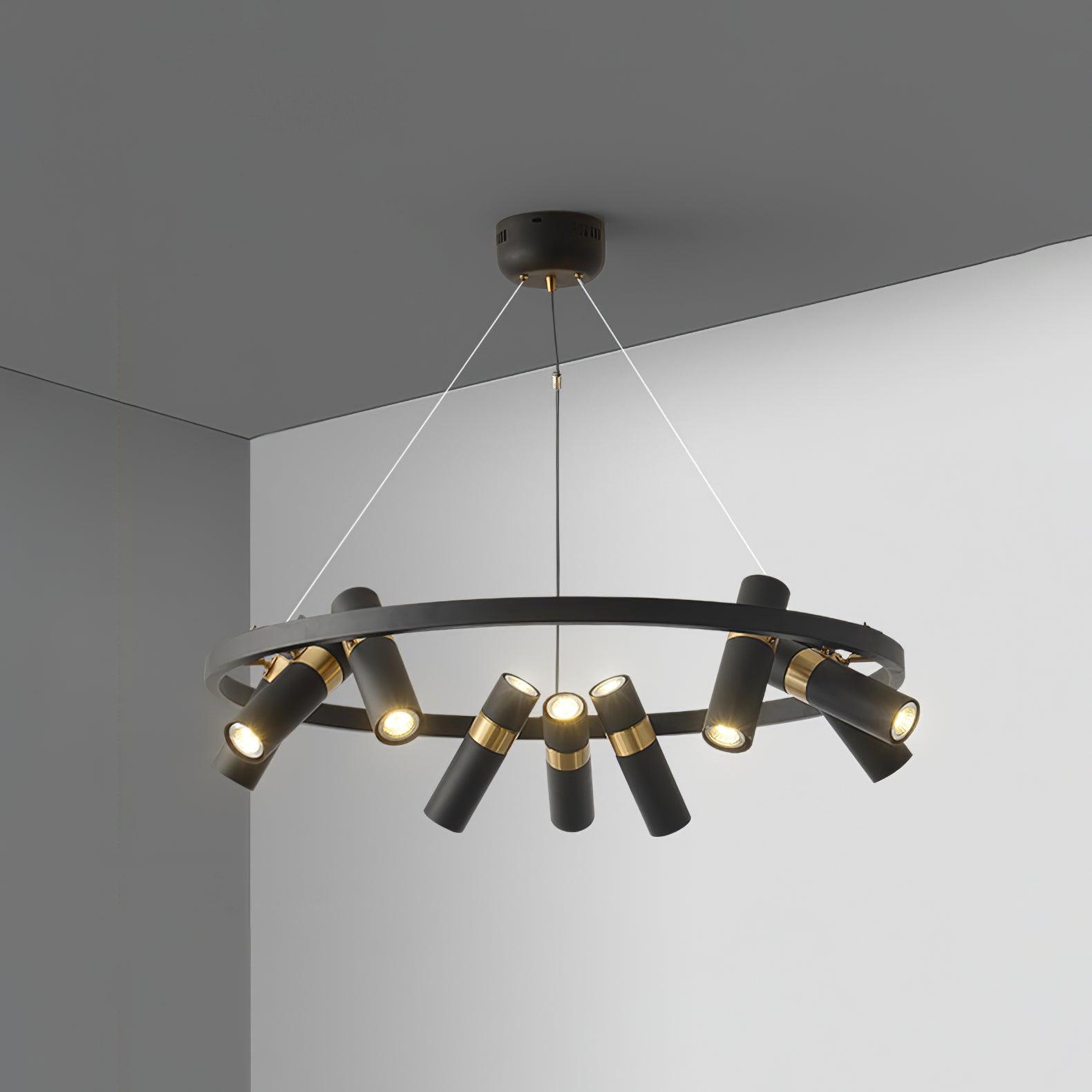 Black Mutil Pipe Chandelier - Lumpaz