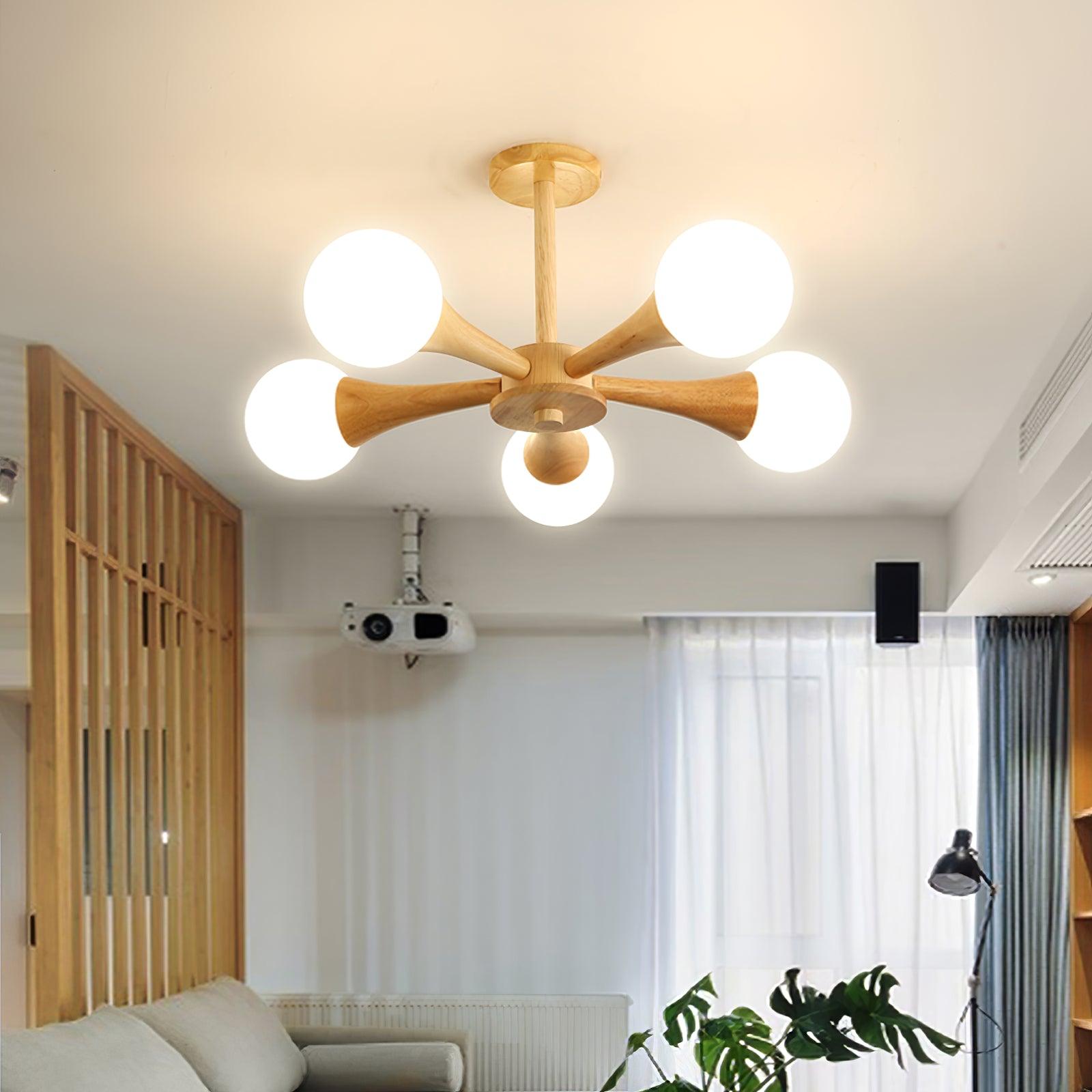 Wooden Nera Chandelier - Lumpaz