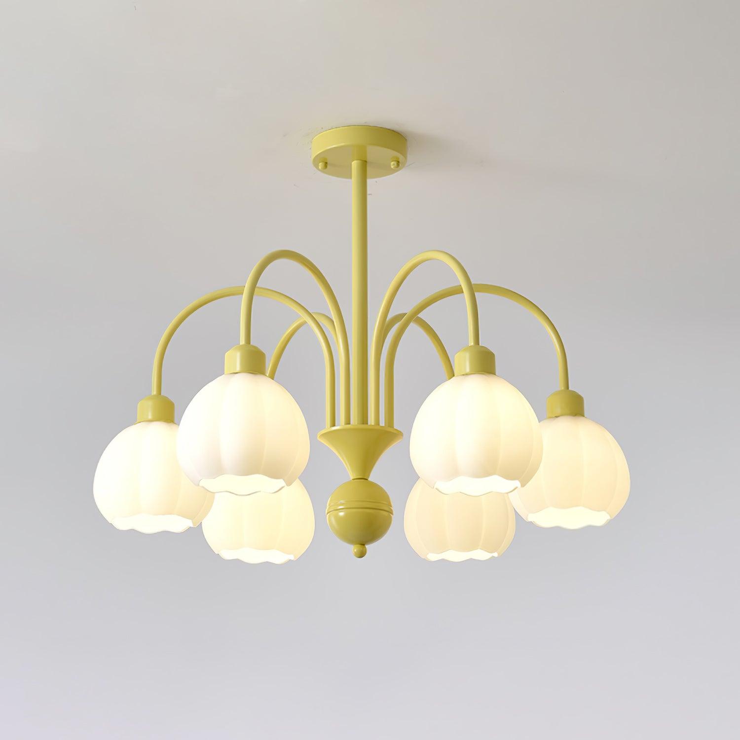 Cream Pumpkin Ball Chandelier - Lumpaz