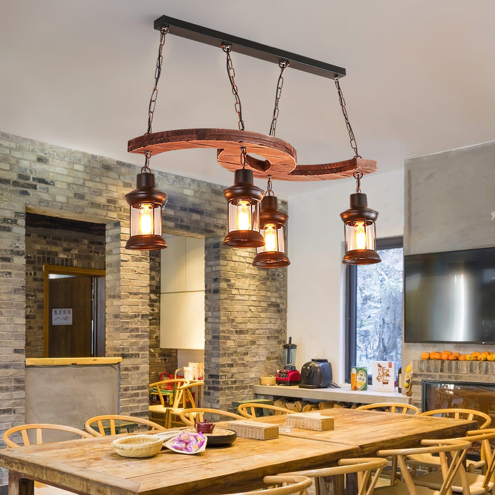 Retro Boat Wood Chandelier - Lumpaz