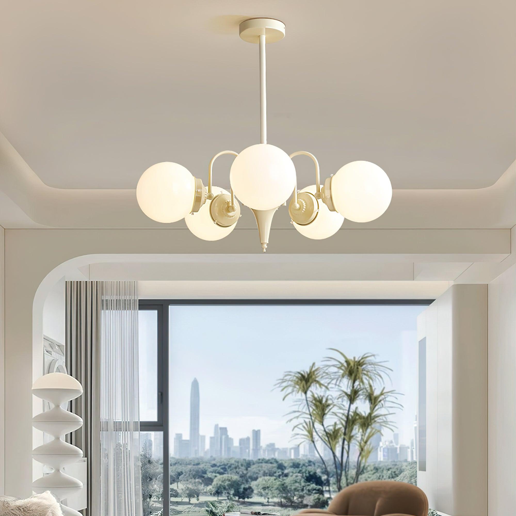 Cream Ball Chandelier - Lumpaz