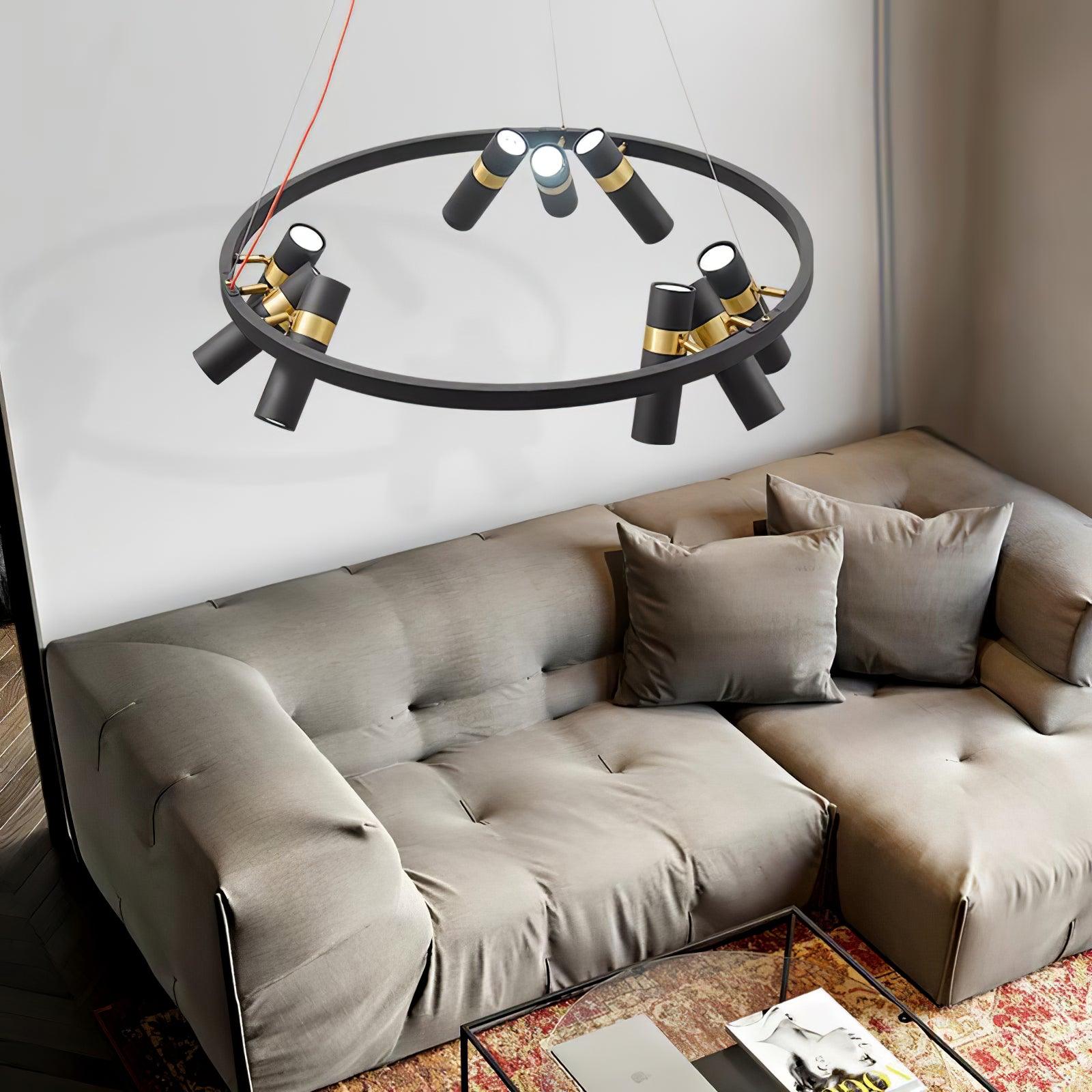 Black Mutil Pipe Chandelier - Lumpaz