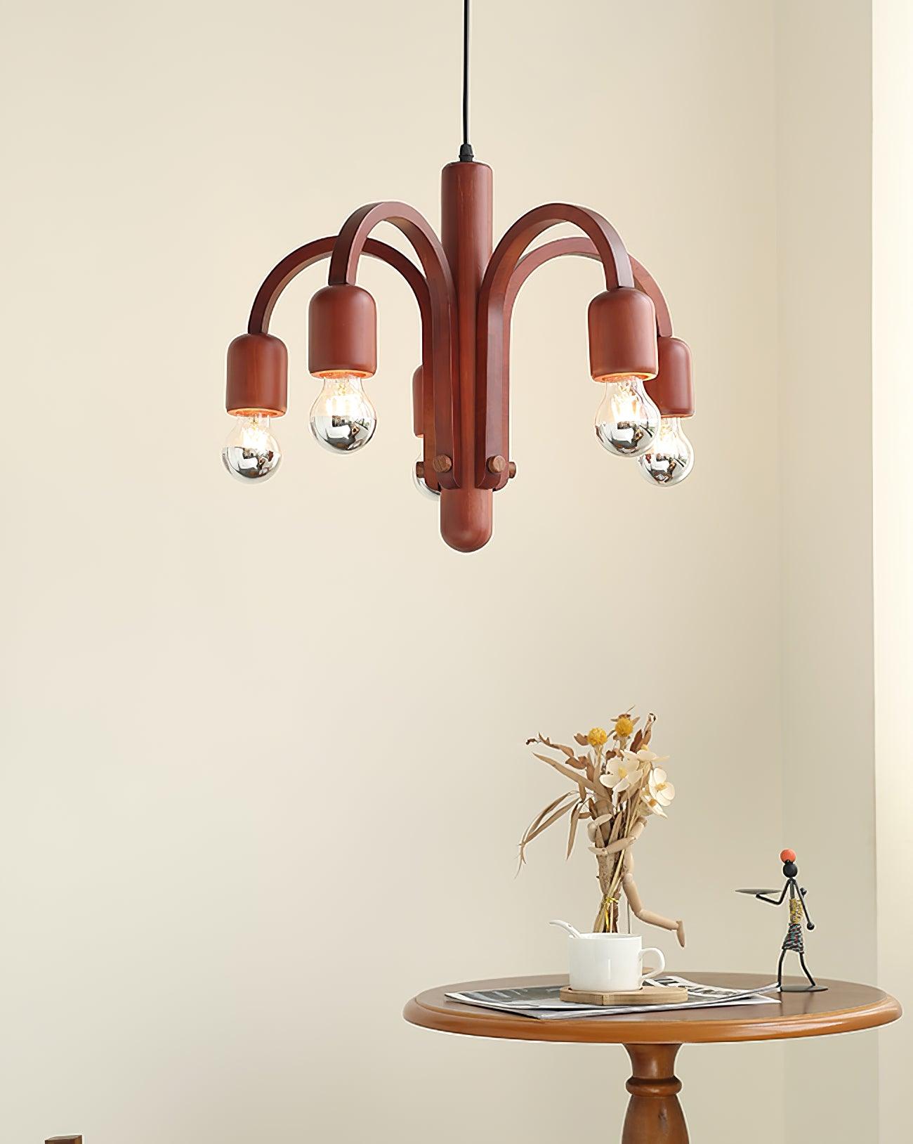 Candela Teak Chandelier - Lumpaz