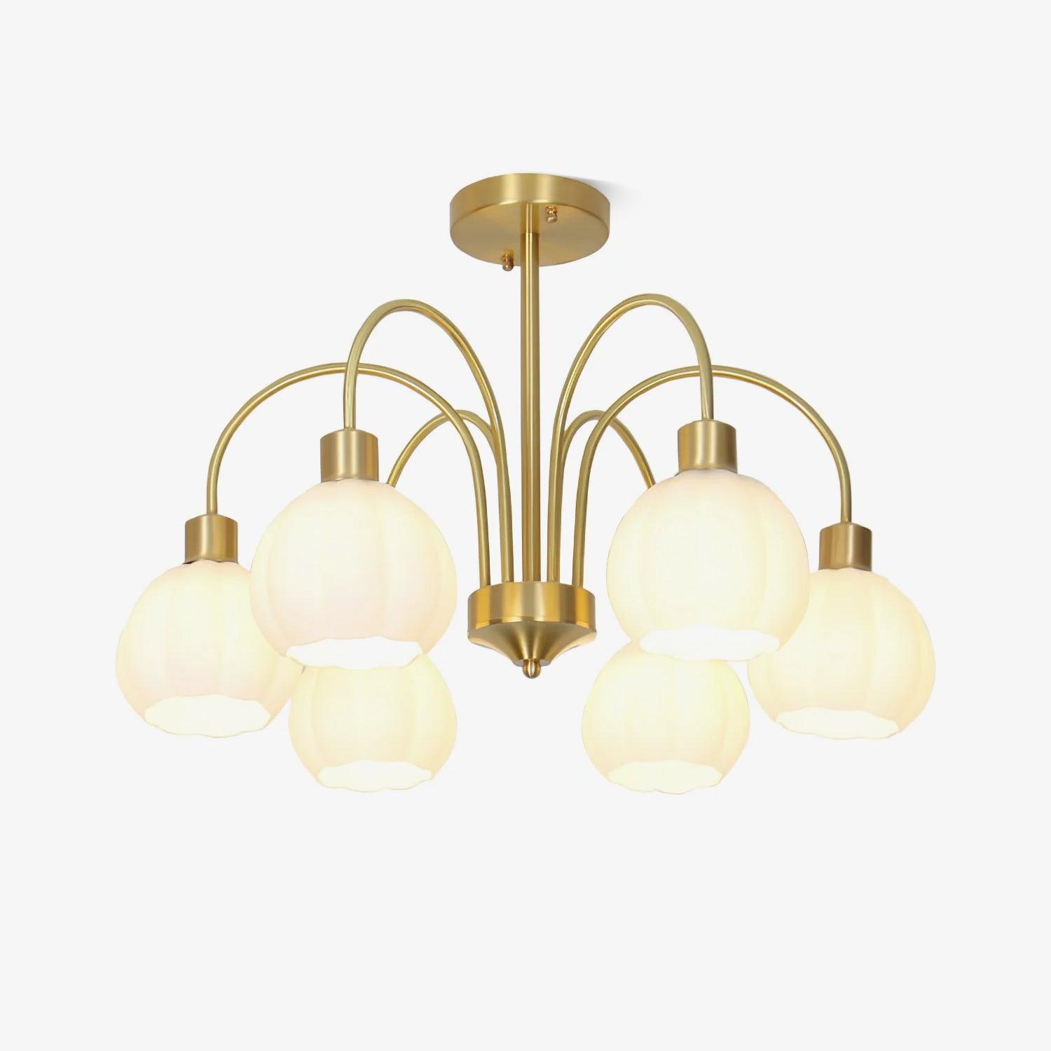 Glass Pumpkin Gold Chandelier - Lumpaz