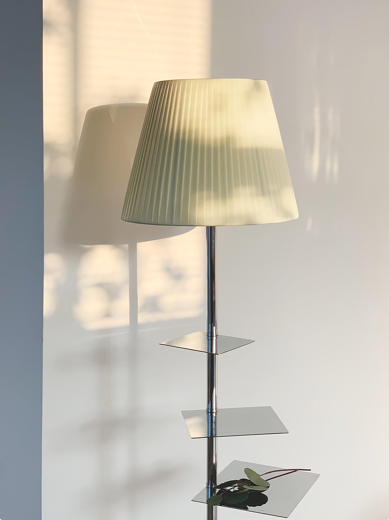 Chrome Prism Side Table Floor Lamp - Lumpaz