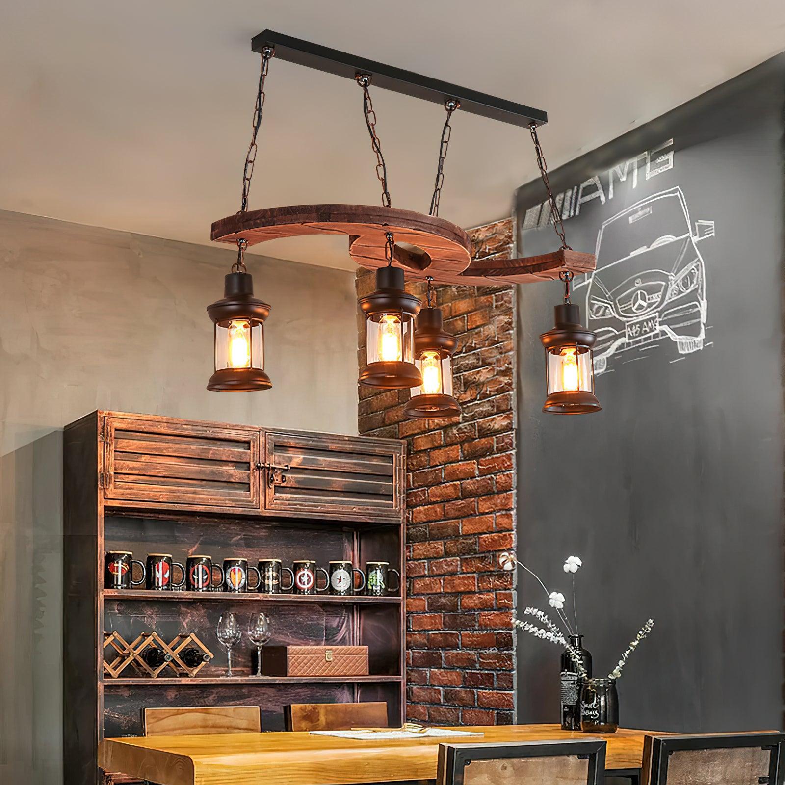 Retro Boat Wood Chandelier - Lumpaz