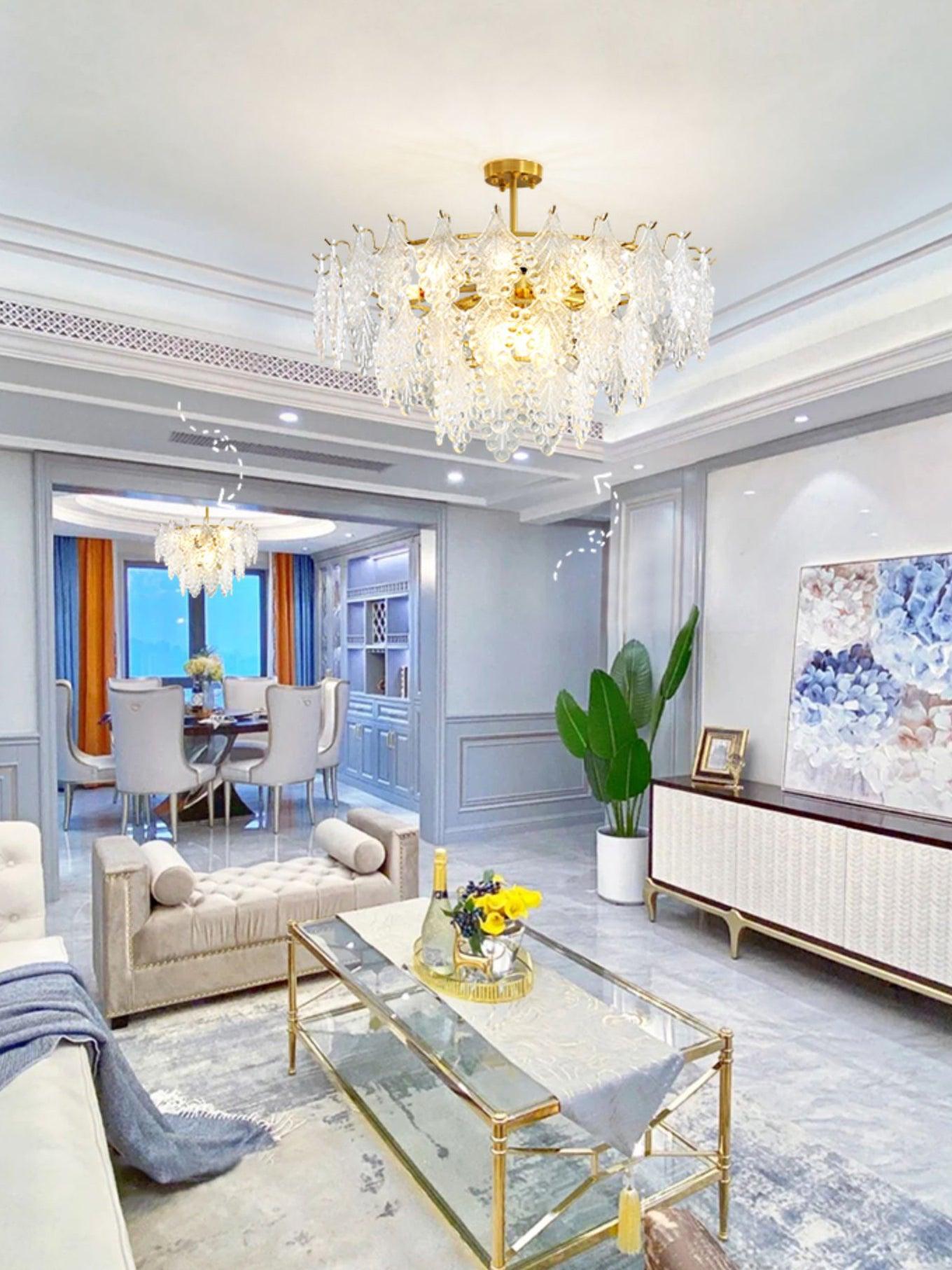 Tiered Carved Glass Chandelier - Lumpaz