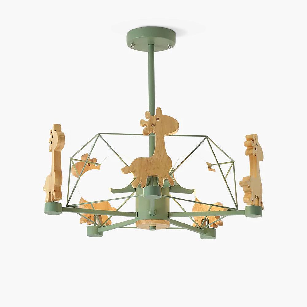 Lovely Deer Wooden Chandelier - Lumpaz