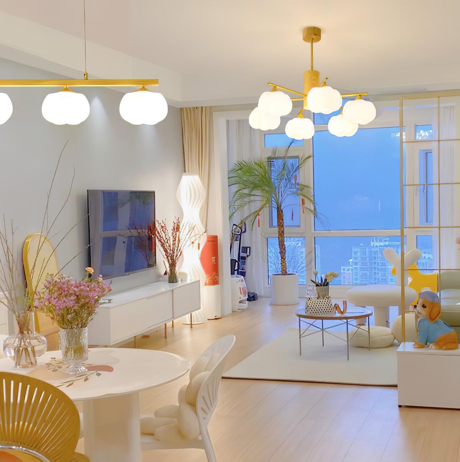 Wooden Cotton Balls Chandelier - Lumpaz