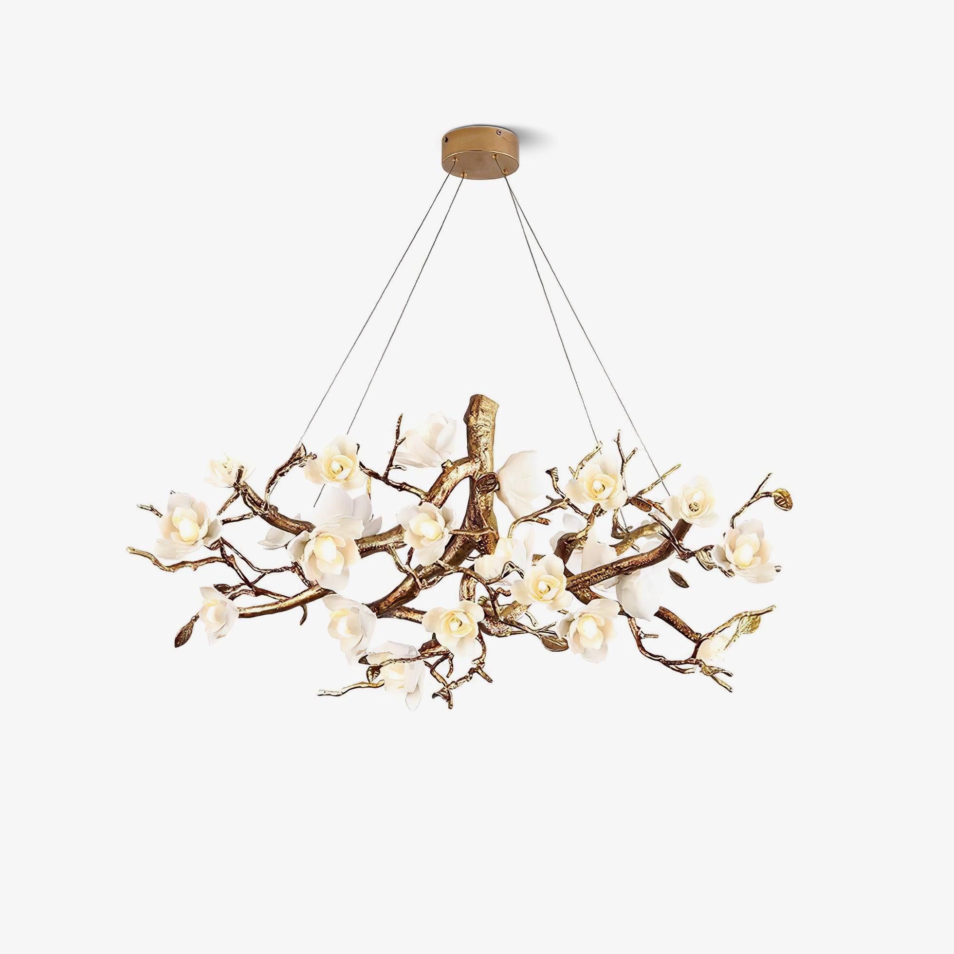 Flower Bloom Branch Brass Chandelier - Lumpaz