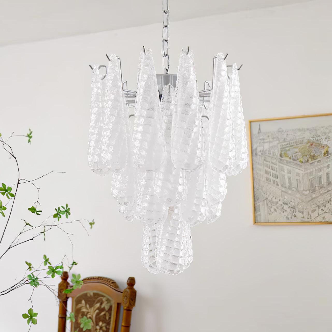 Grid Glass Waterfall Chandelier - Lumpaz