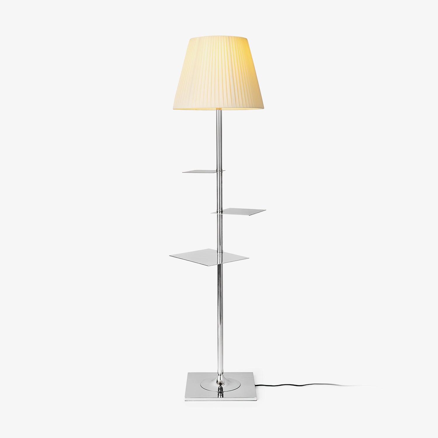Chrome Prism Side Table Floor Lamp - Lumpaz