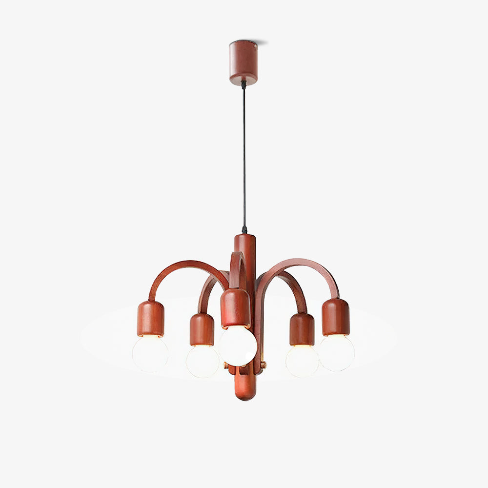 Candela Teak Chandelier - Lumpaz