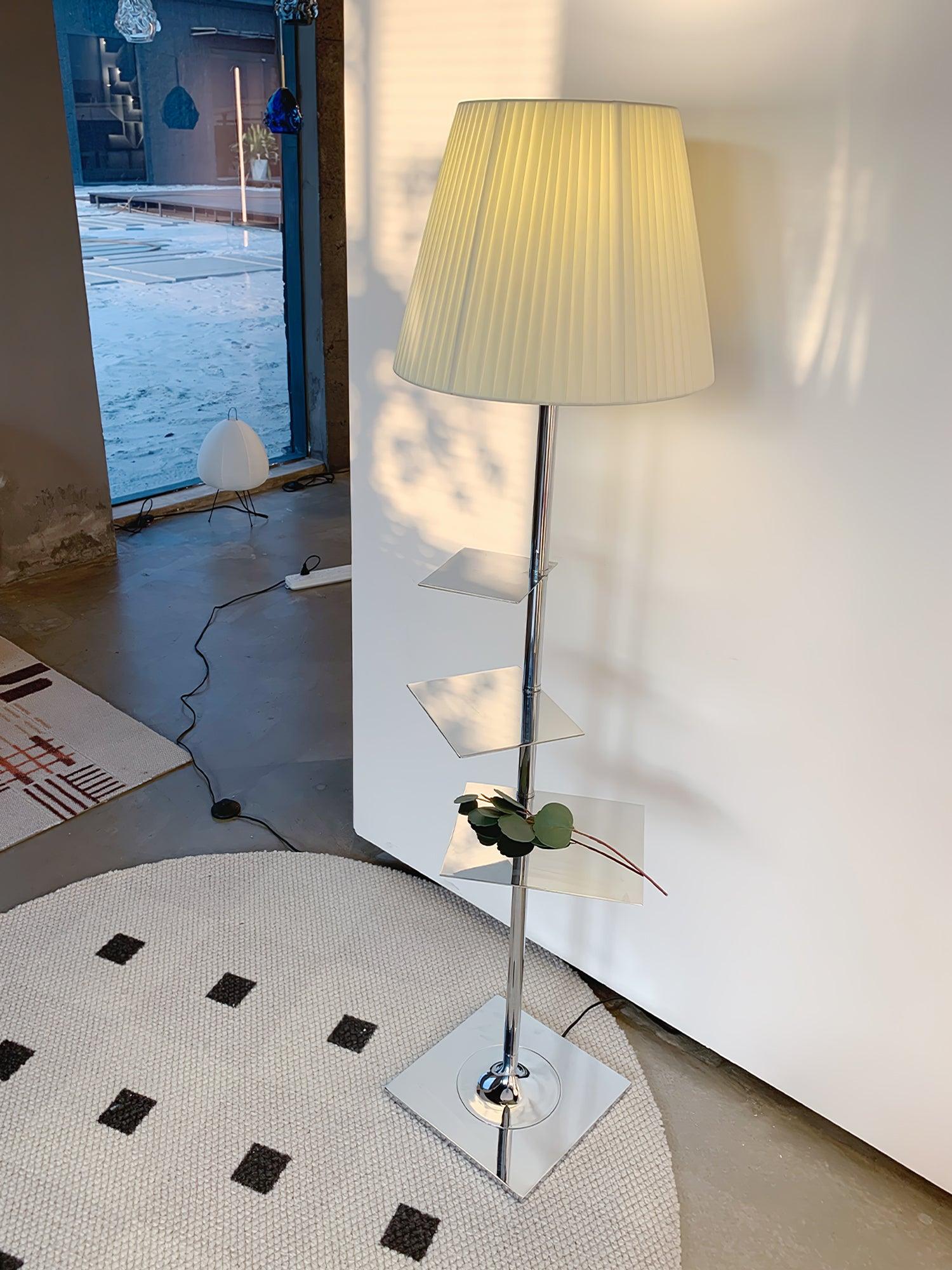 Chrome Prism Side Table Floor Lamp - Lumpaz