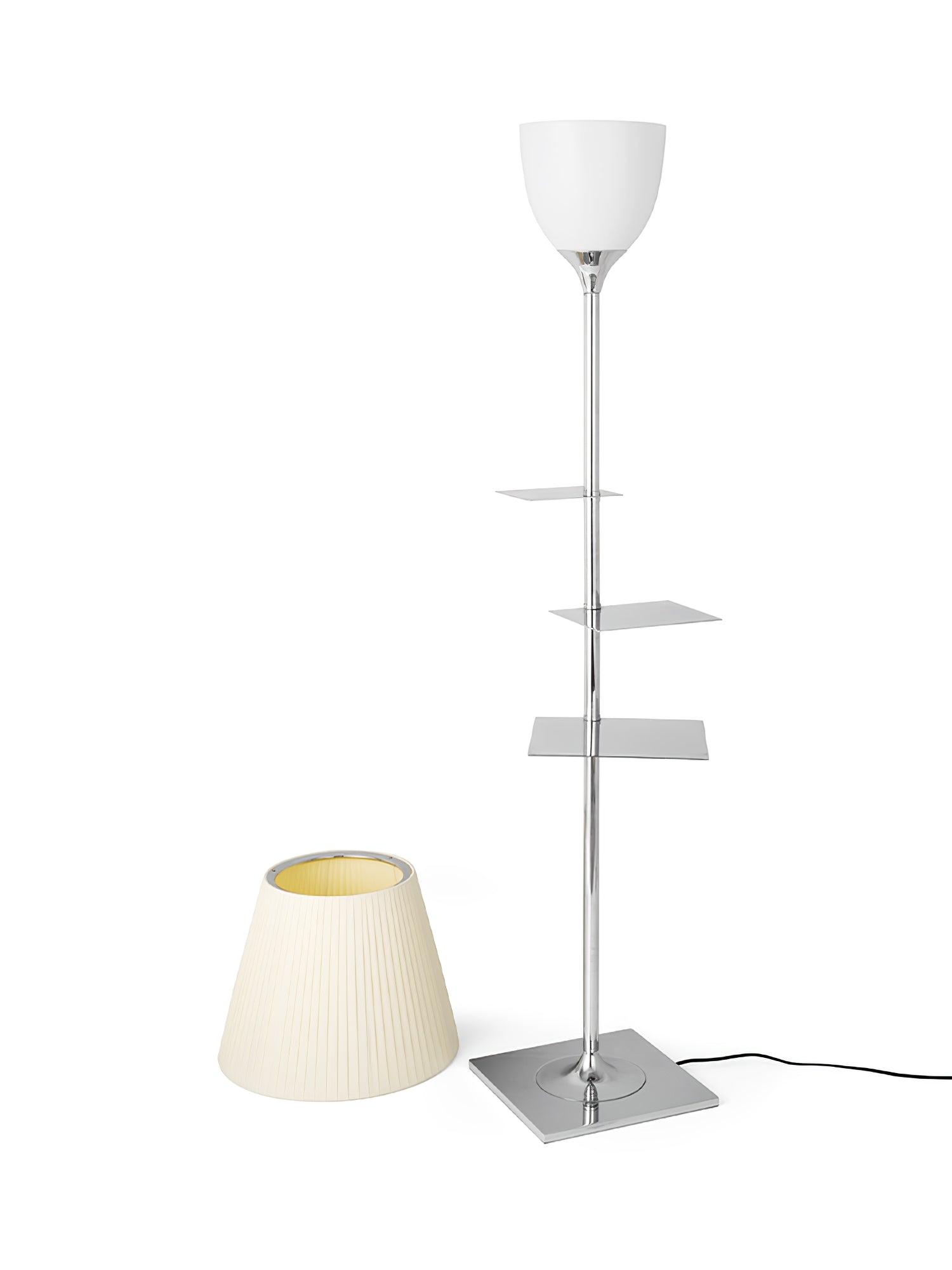 Chrome Prism Side Table Floor Lamp - Lumpaz