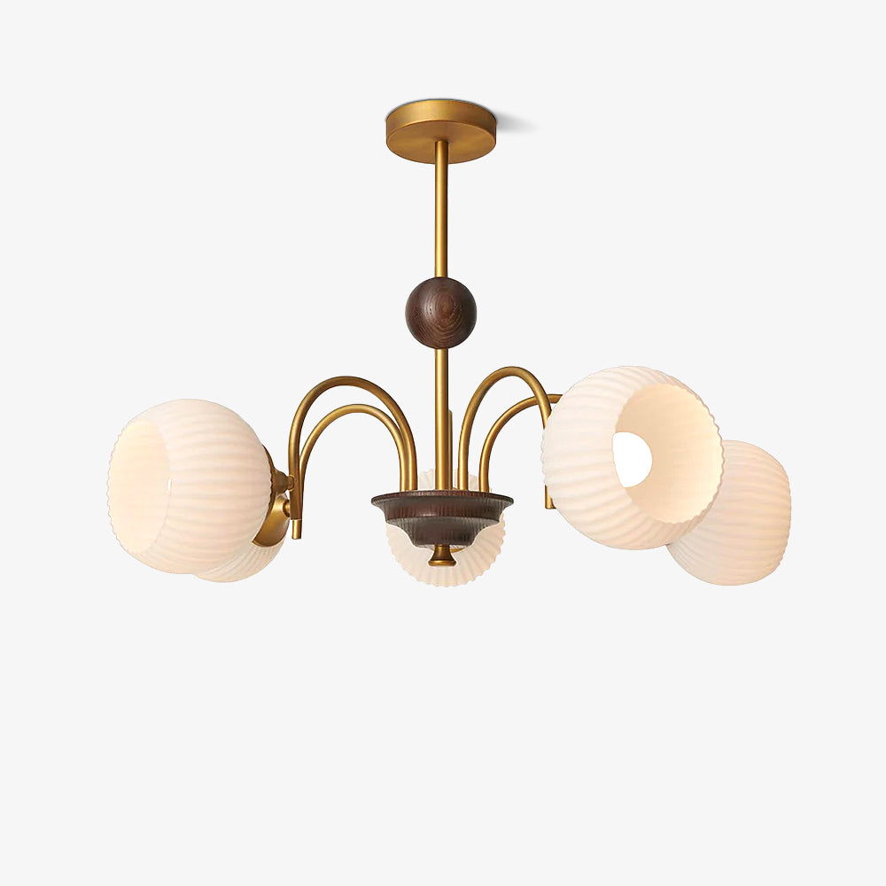 Sculptural Glass Ribbed Chandelier - Lumpaz