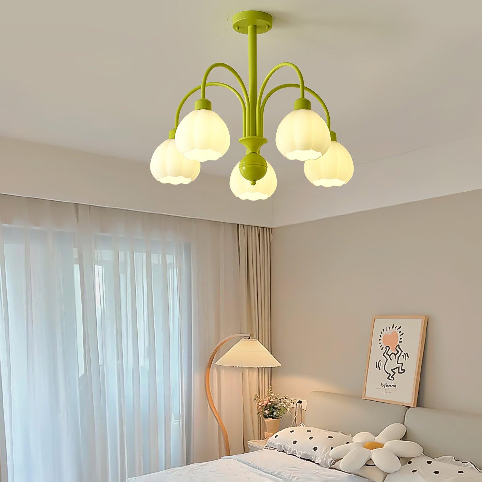 Cream Pumpkin Ball Chandelier - Lumpaz