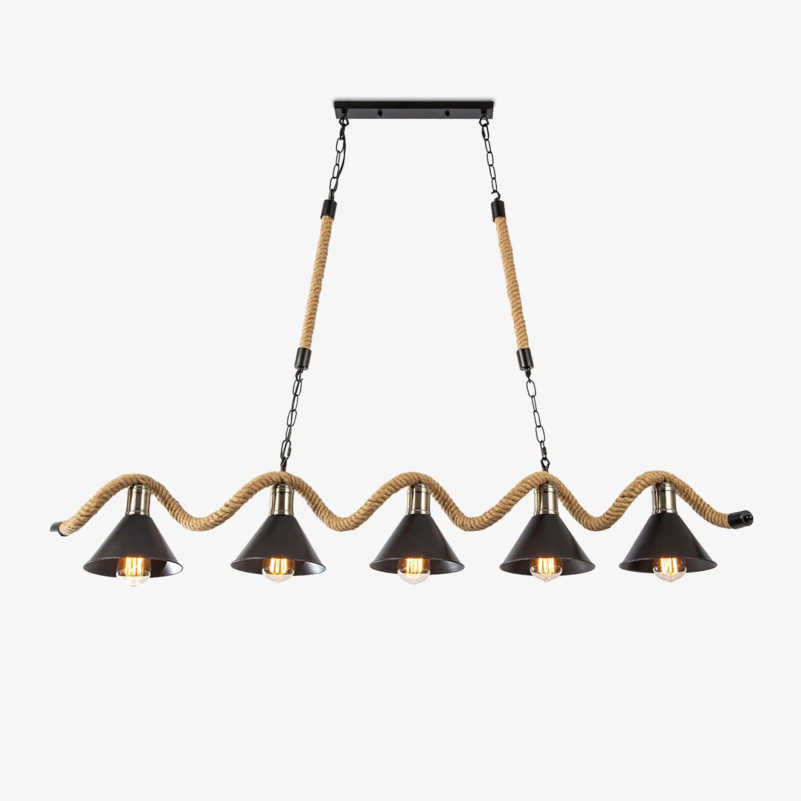 Hemp Rope Industrial Wave Chandelier - Lumpaz