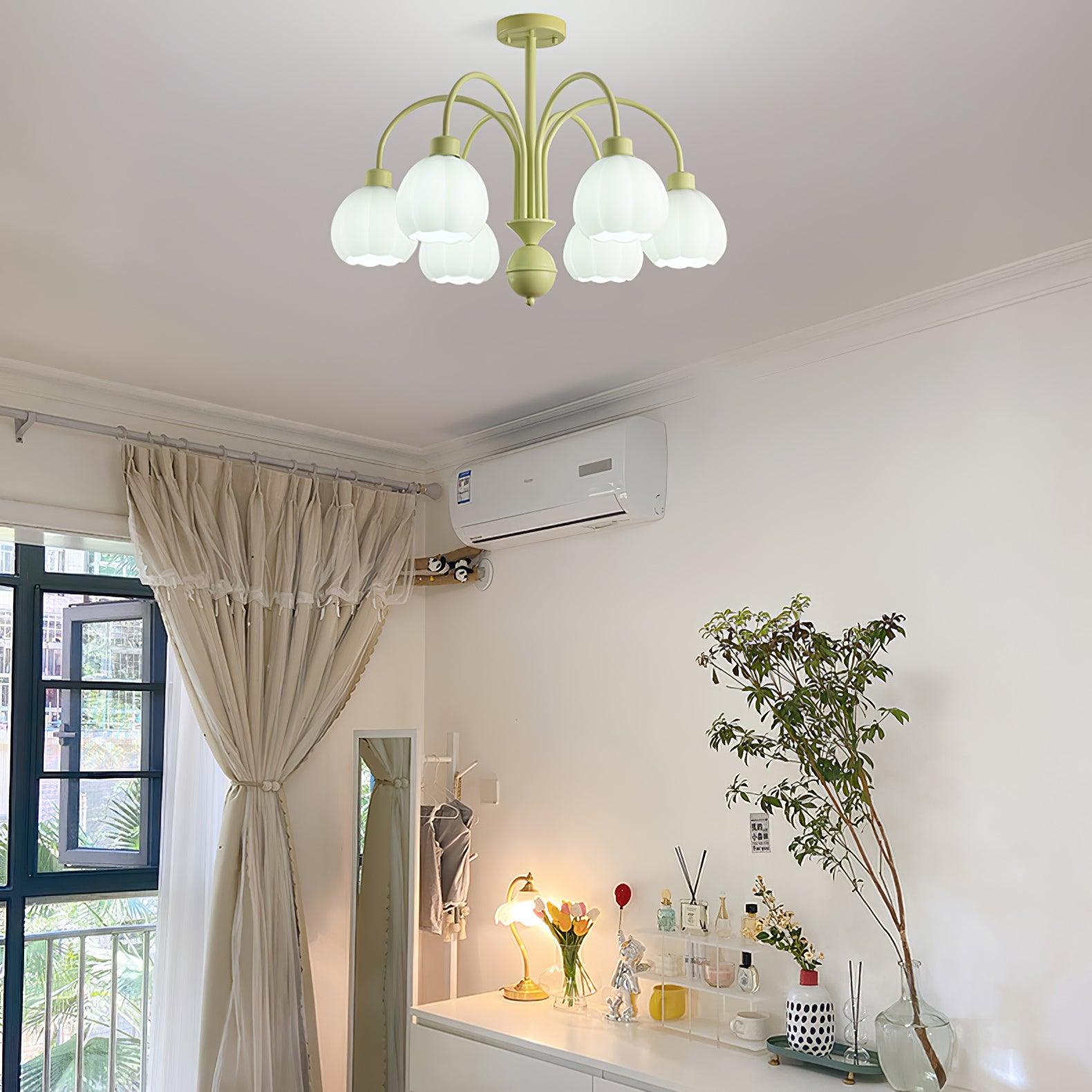 Cream Pumpkin Ball Chandelier - Lumpaz