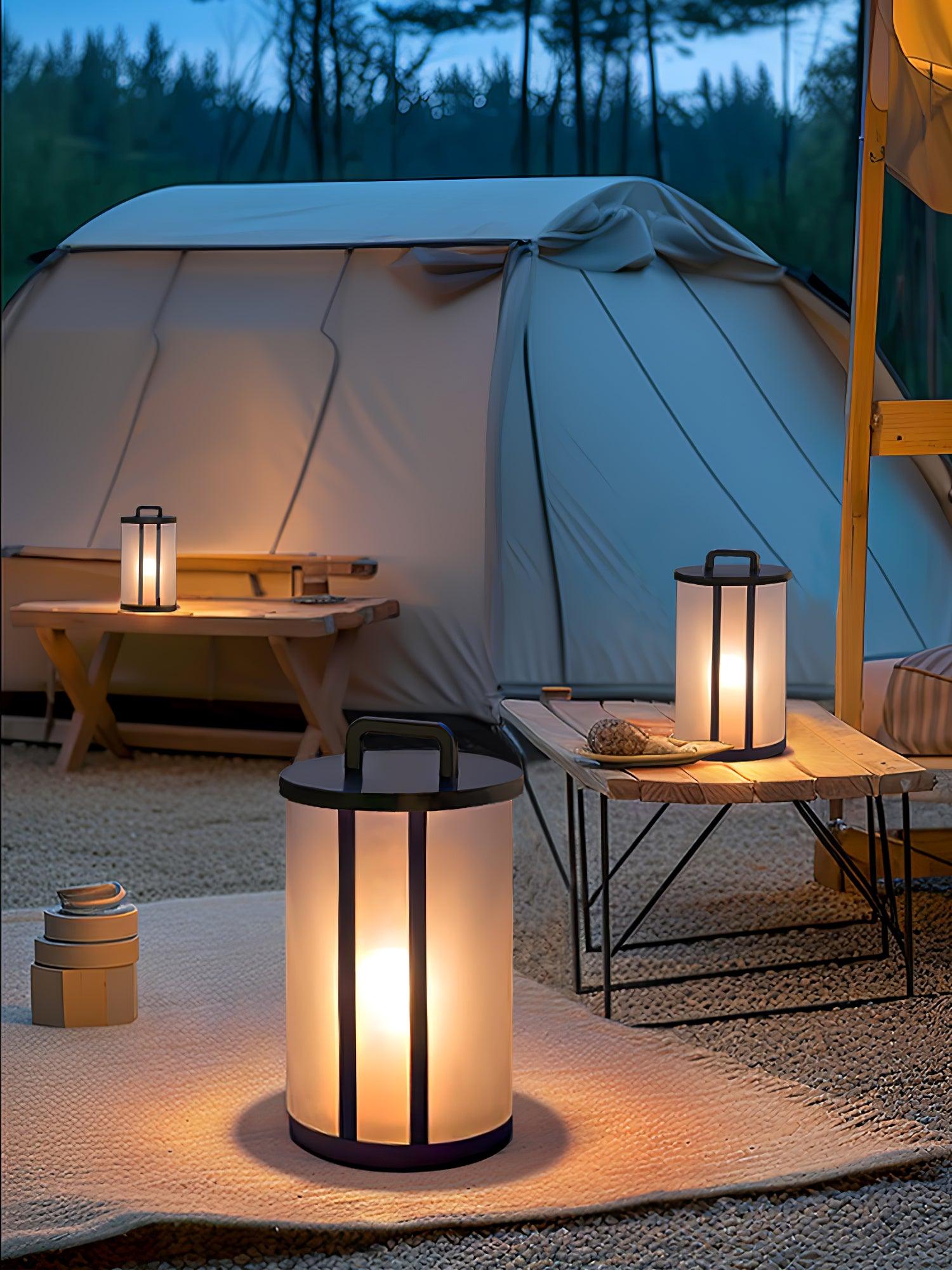 Round Pillar Acrylic Lantern Outdoor Lamp - Lumpaz