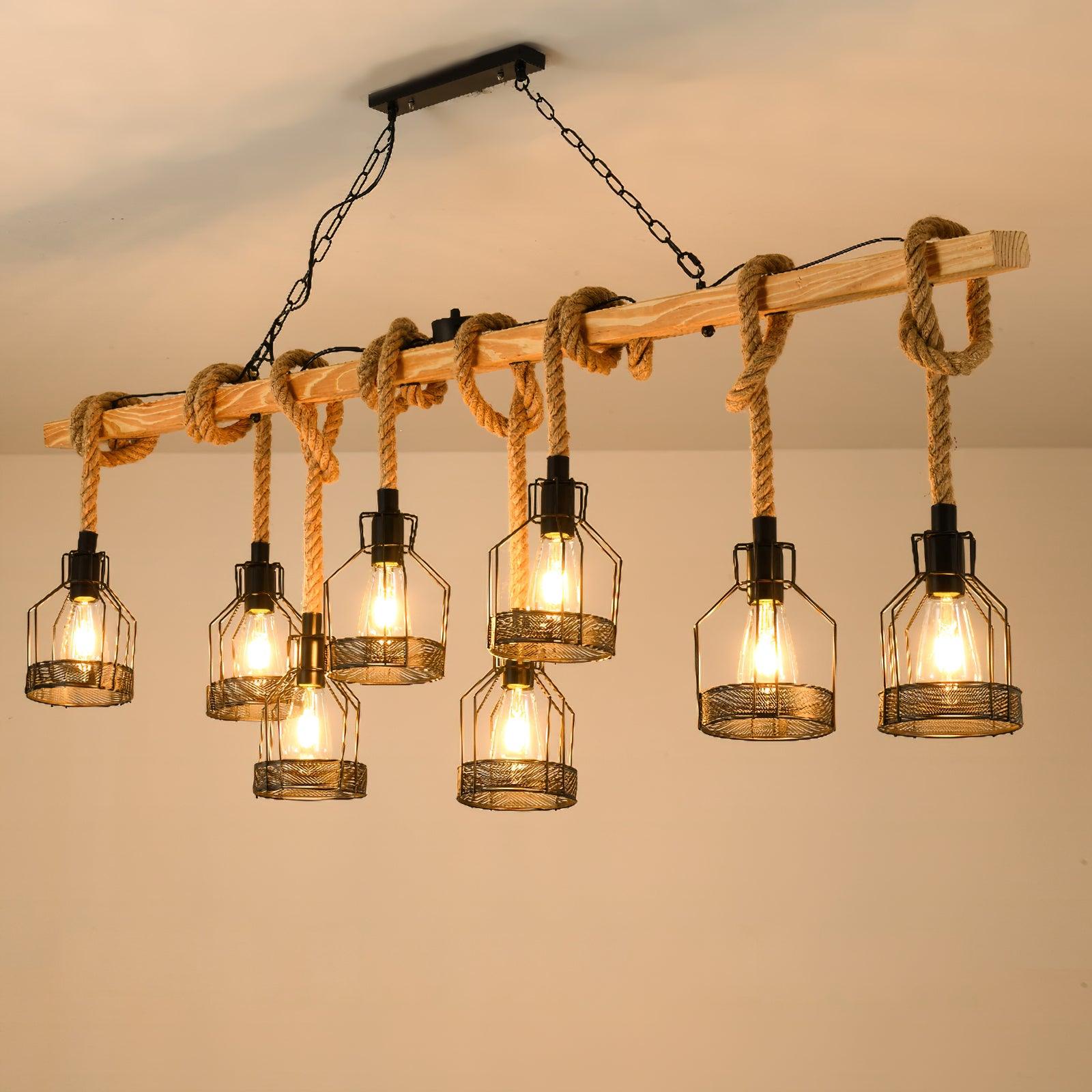 Hemp Rope Industrial Grenade Chandelier - Lumpaz