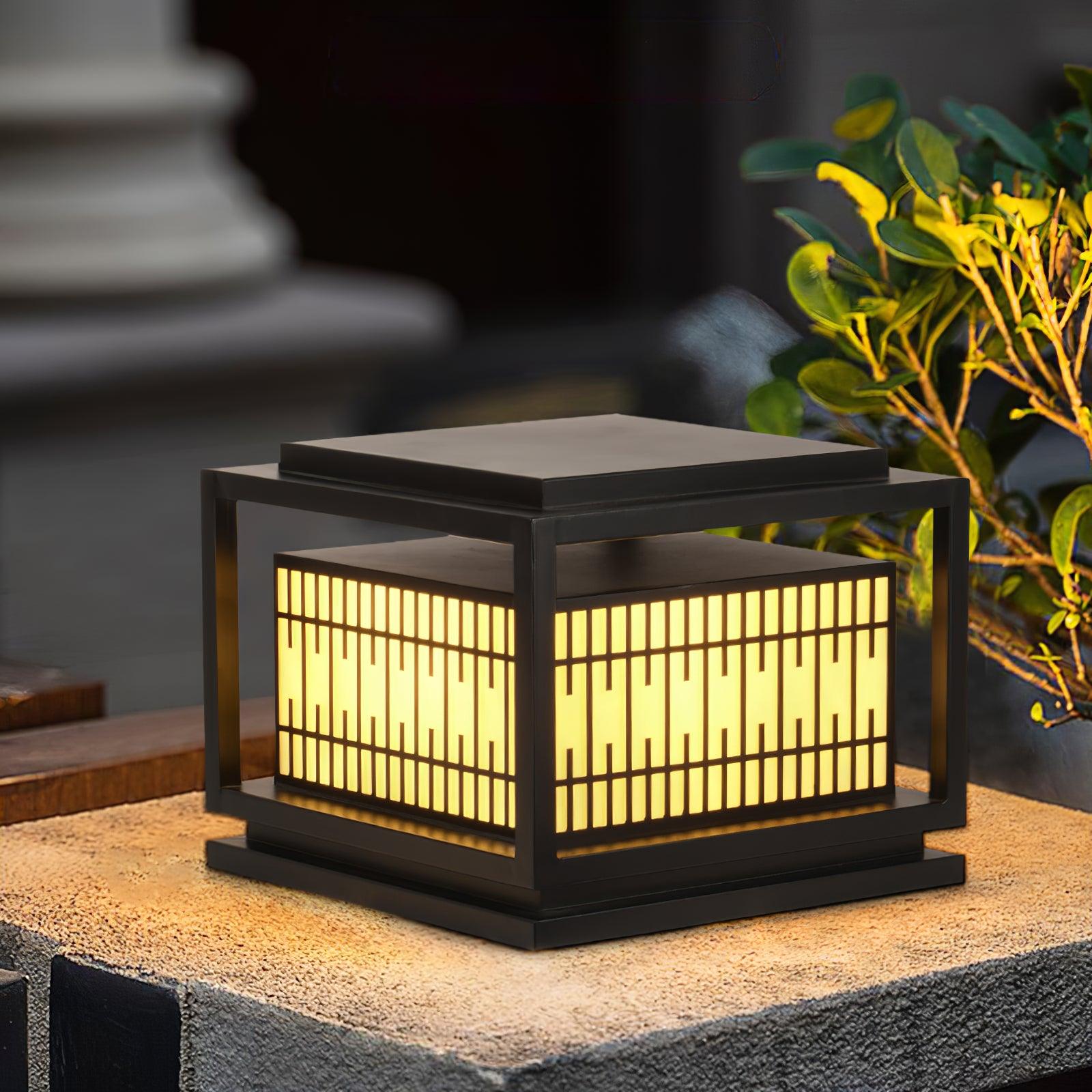 Window Grille Outdoor Post Light - Lumpaz