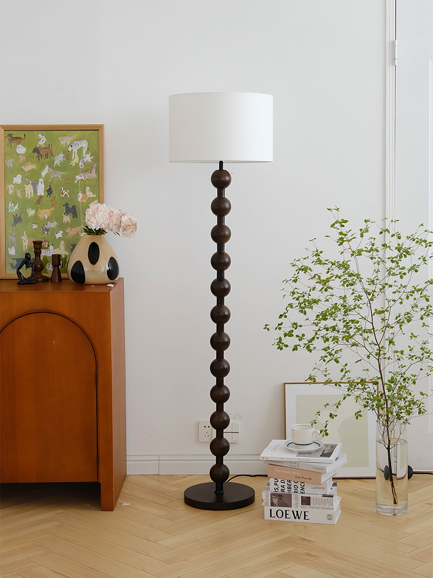 Wood ball floor lamp clearance