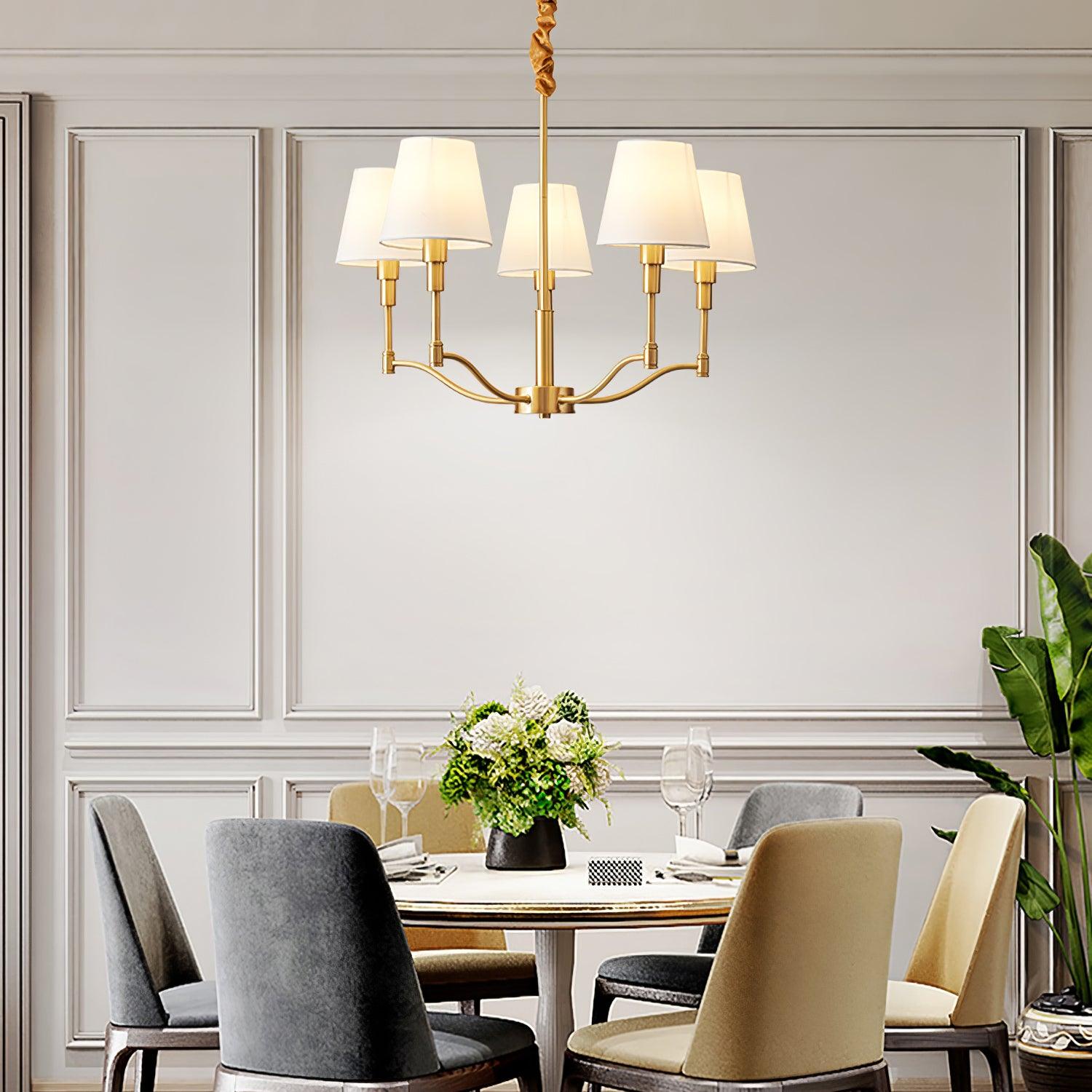 Meridian Mid Century Brass Chandelier - Lumpaz