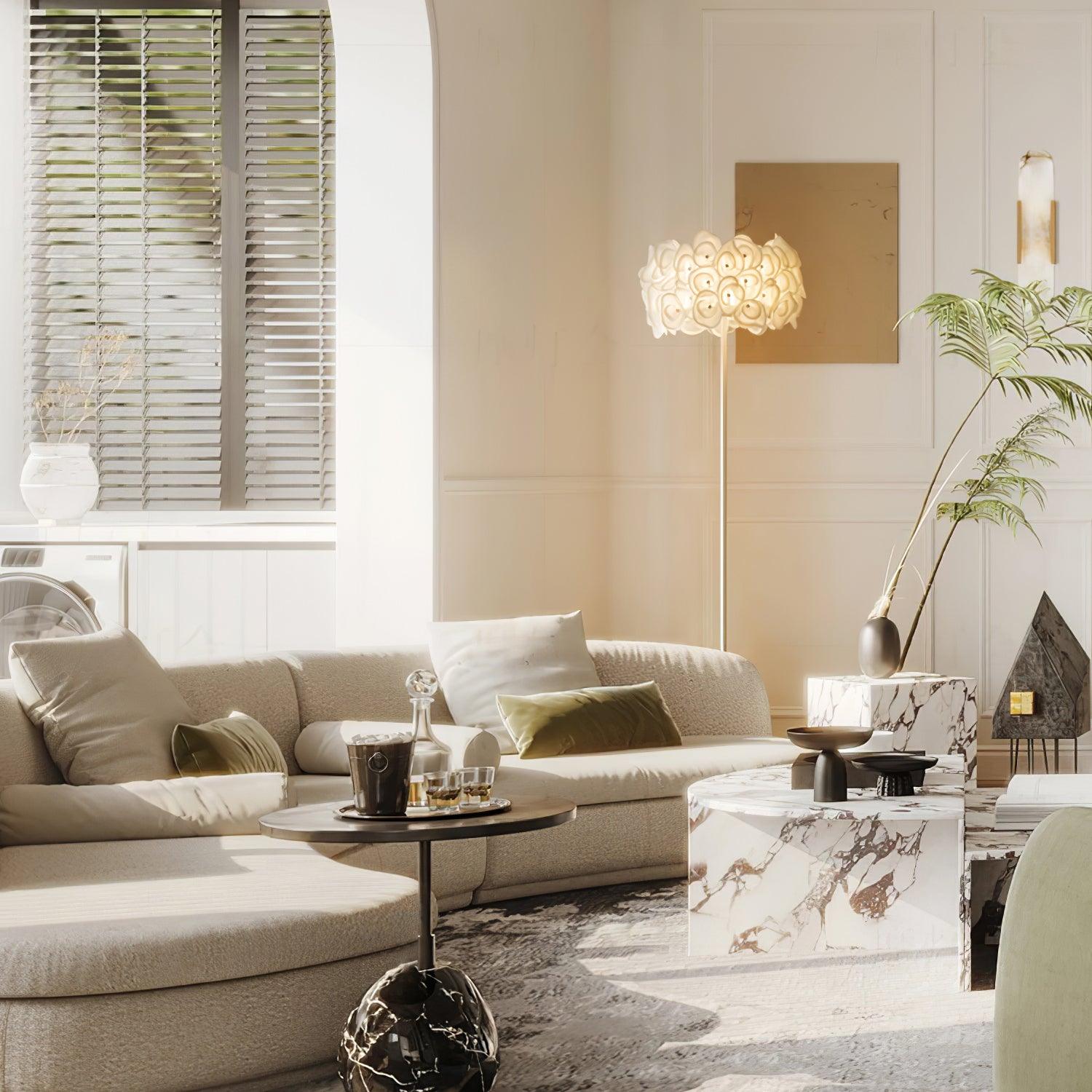 White Hydrangea Floor Lamp - Lumpaz