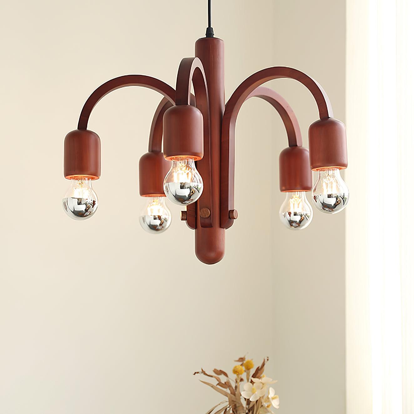 Candela Teak Chandelier - Lumpaz