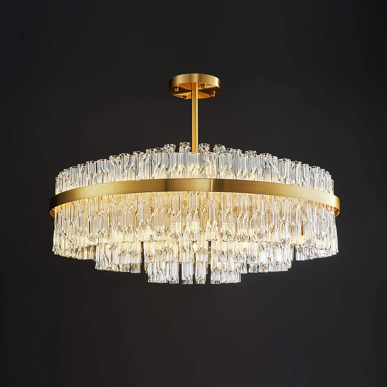 Gold & Clear Rod Chandelier - Lumpaz