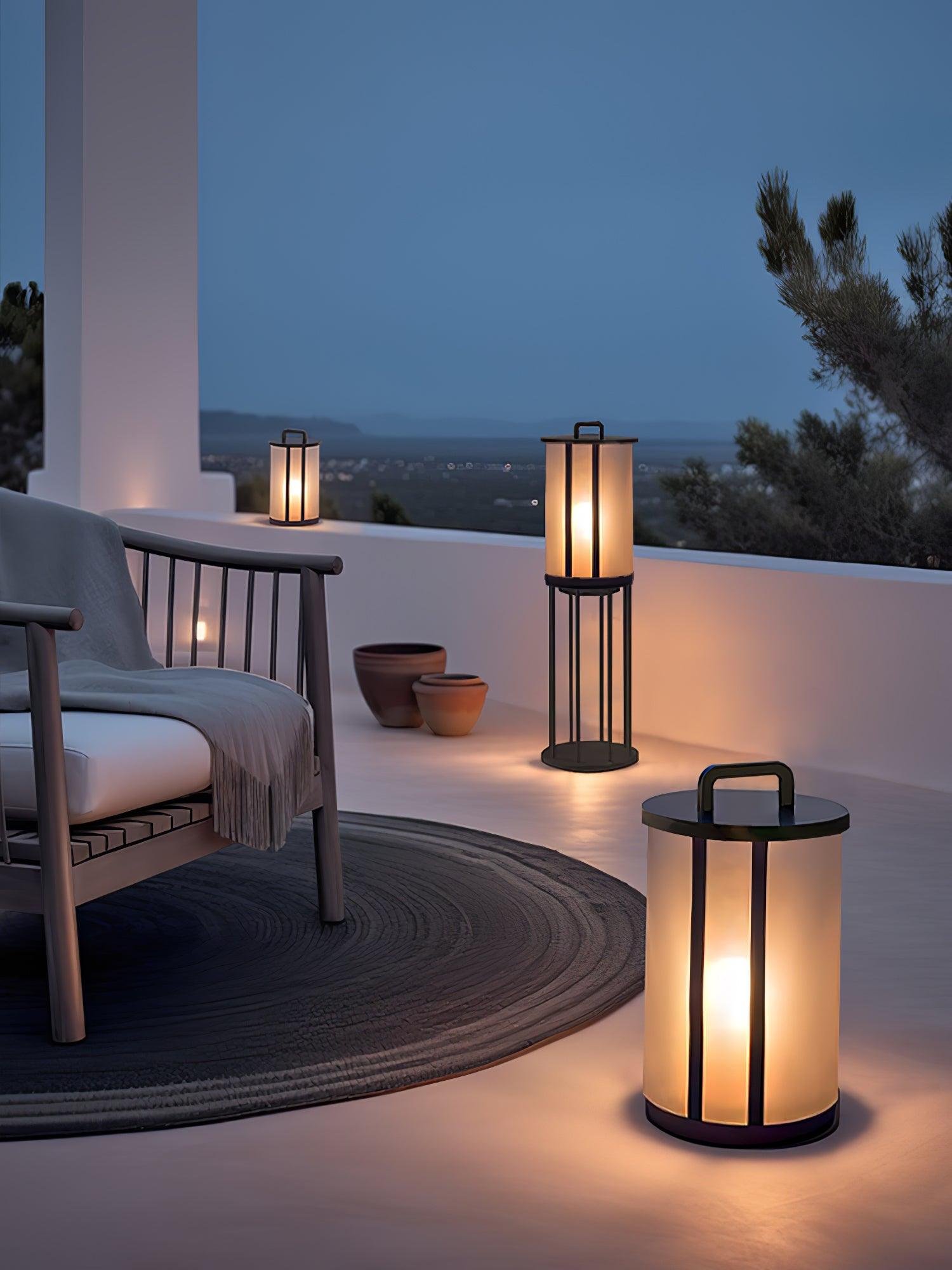 Round Pillar Acrylic Lantern Outdoor Lamp - Lumpaz