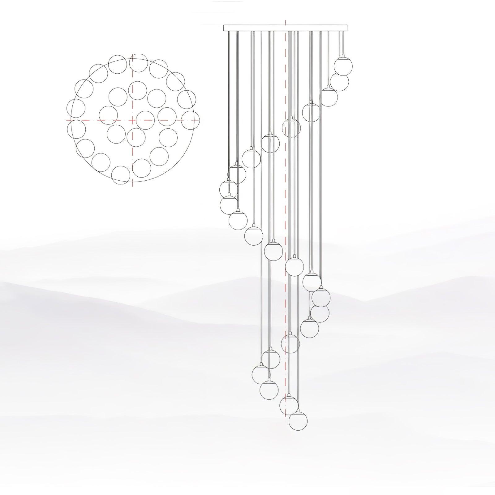 Alabaster Balls Cluster Chandelier - Lumpaz