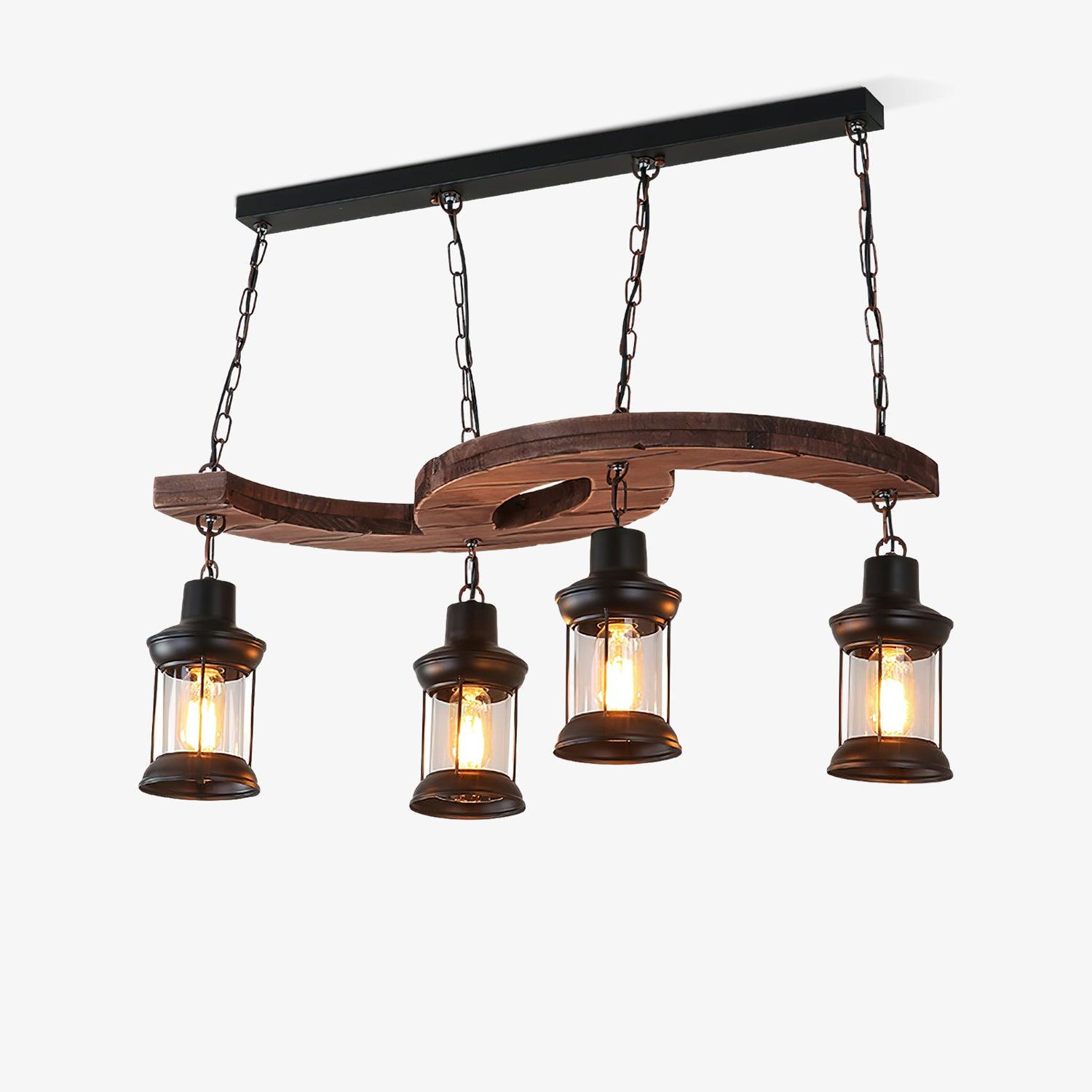 Retro Boat Wood Chandelier - Lumpaz